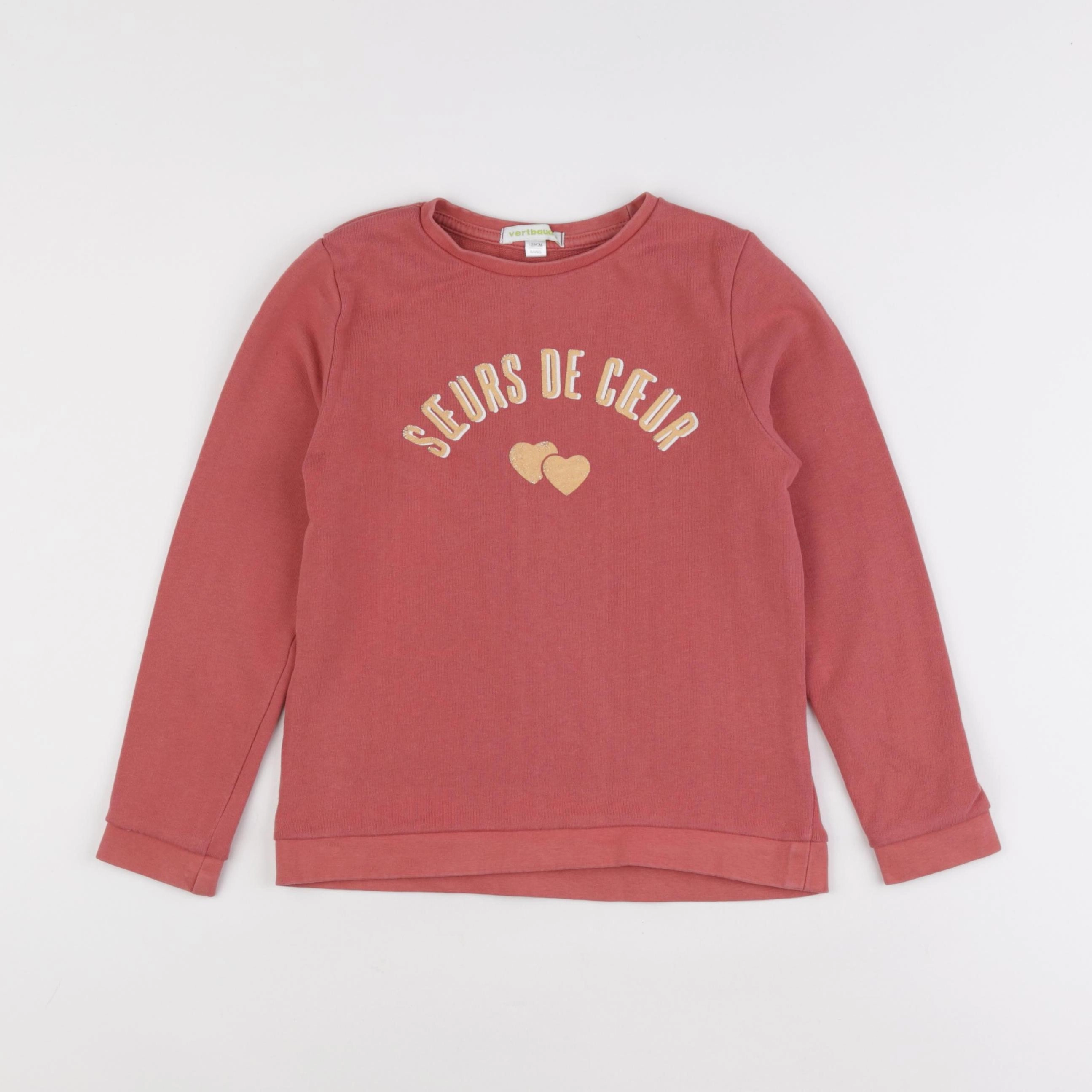 Vertbaudet - sweat rose - 8 ans