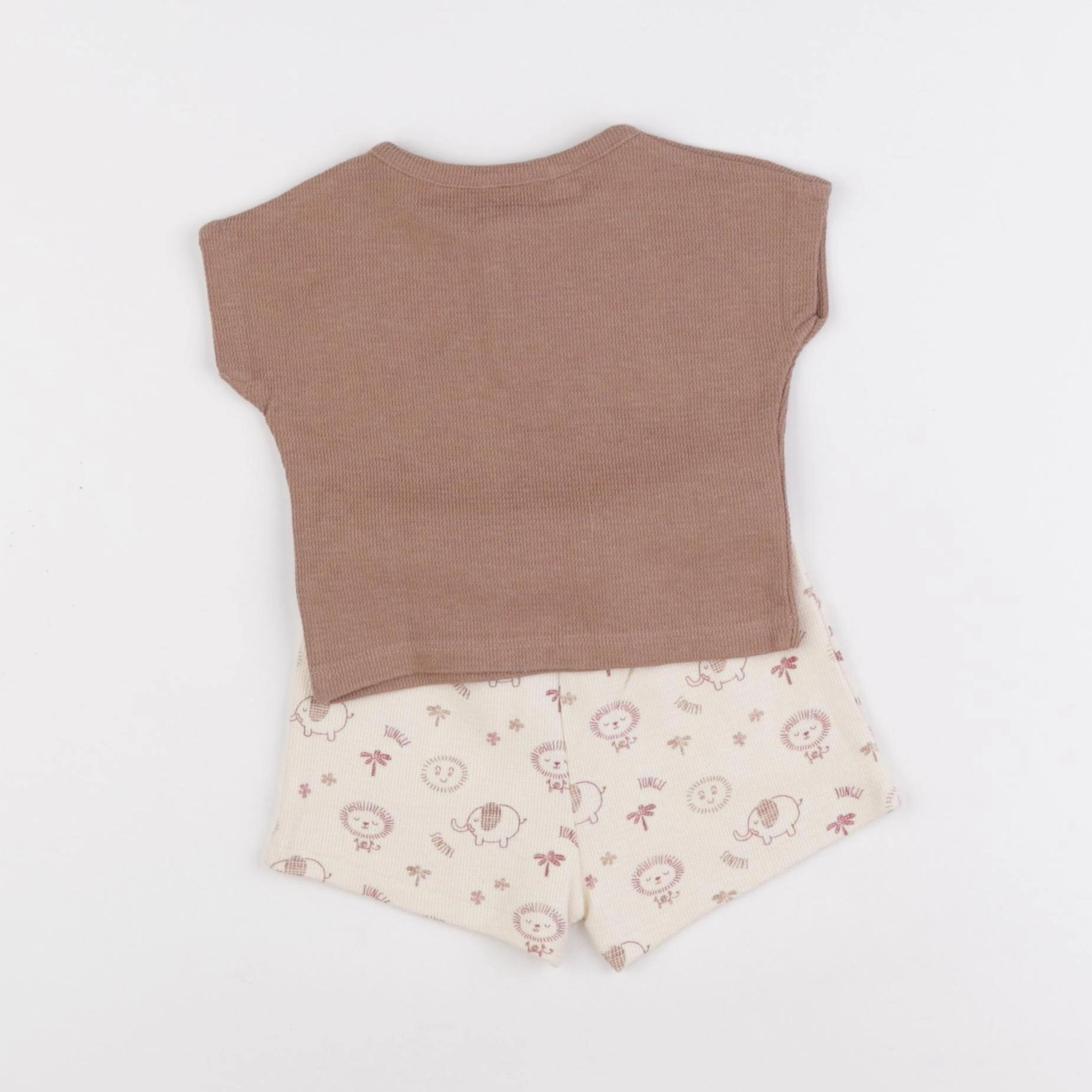 Vertbaudet - ensemble blanc, marron - 3 mois