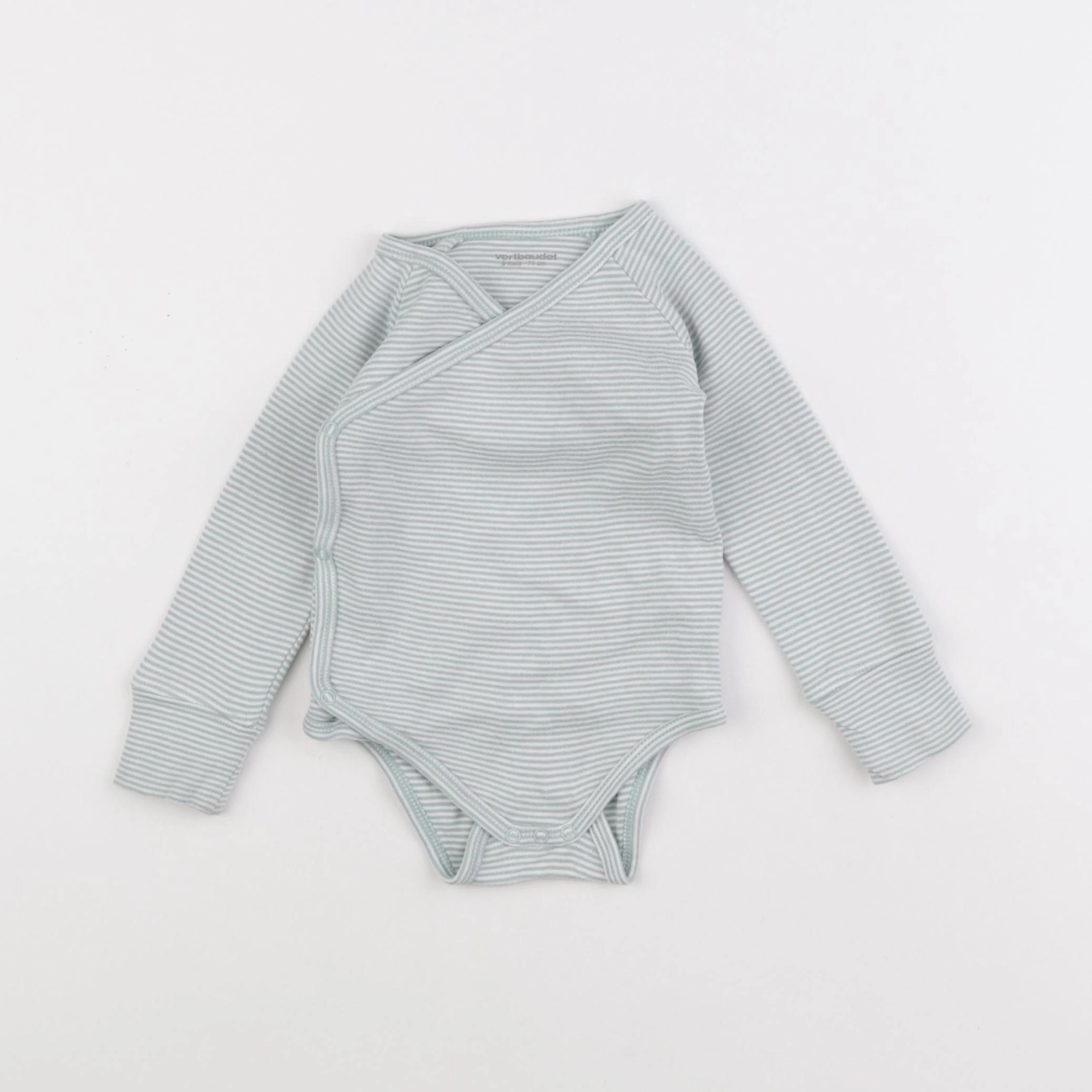 Vertbaudet - body bleu, blanc - 9 mois