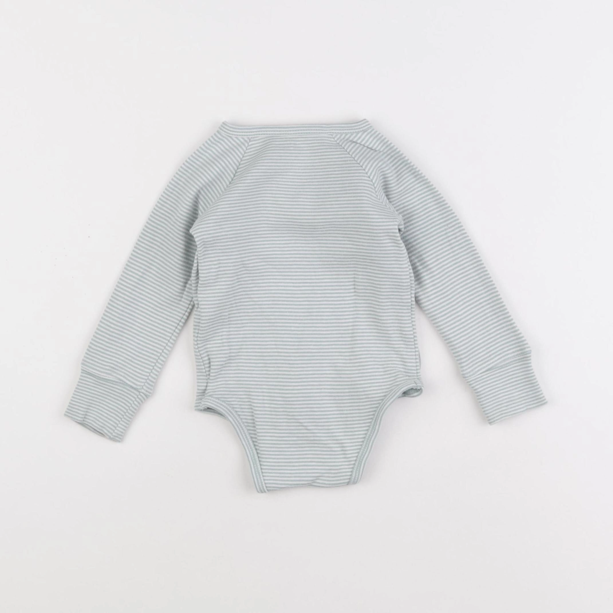 Vertbaudet - body bleu, blanc - 9 mois