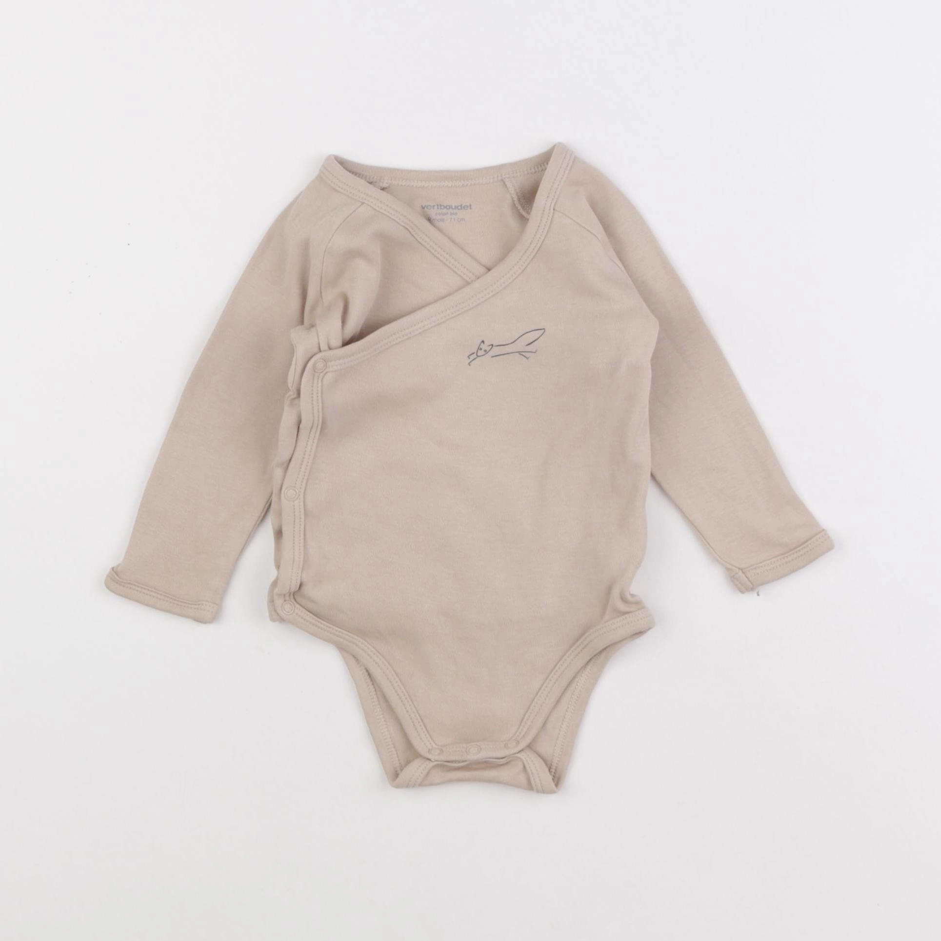 Vertbaudet - body beige - 9 mois