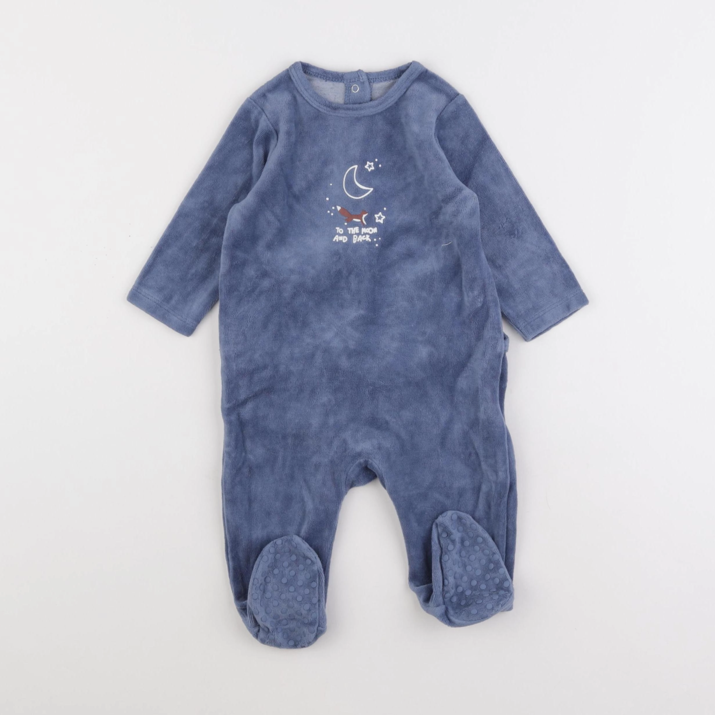Vertbaudet - pyjama velours bleu - 9 mois