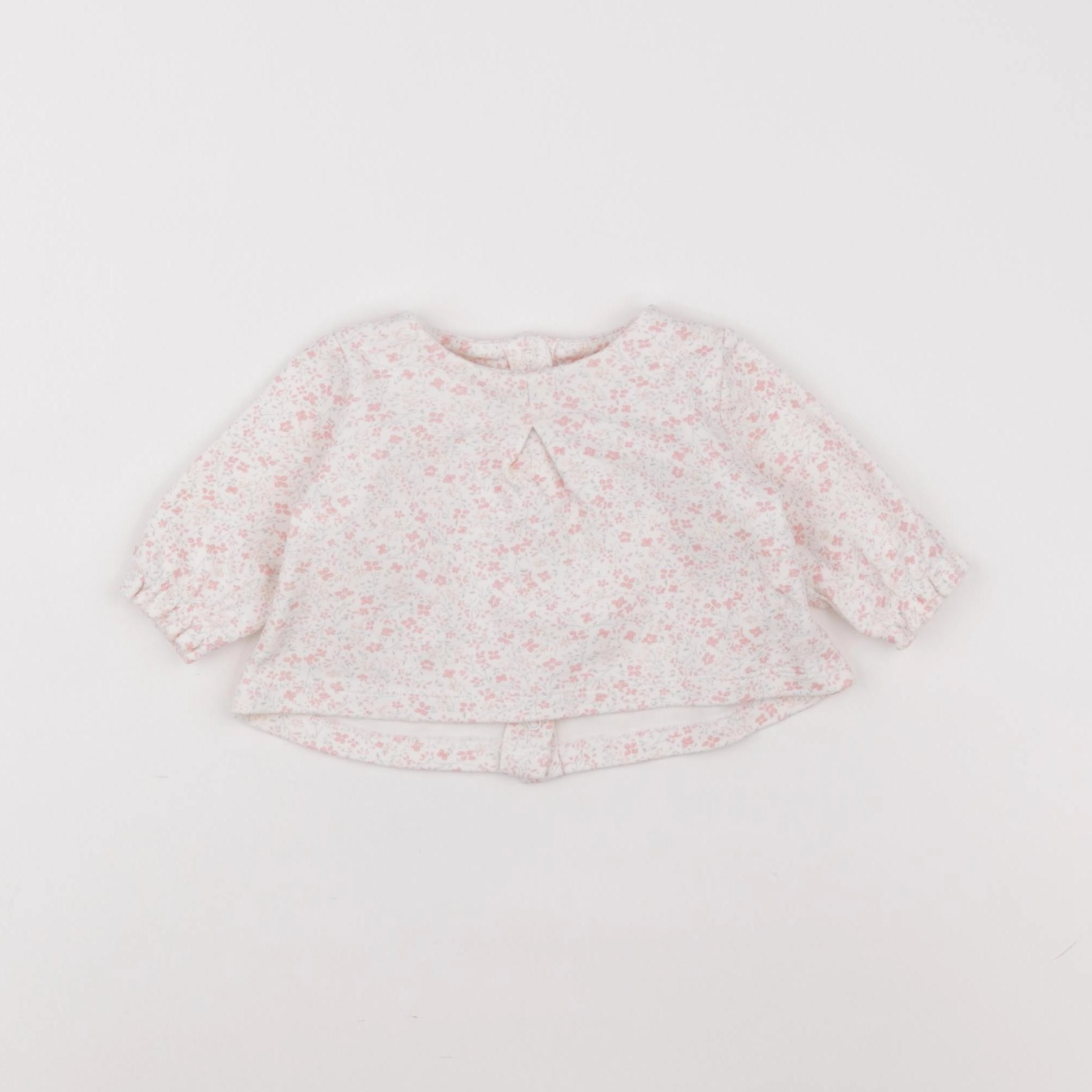 Natalys - tee-shirt blanc, rose - 1 mois
