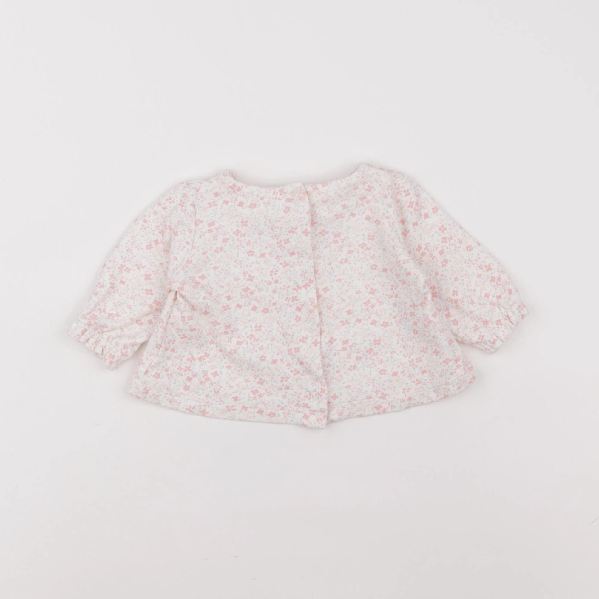 Natalys - tee-shirt blanc, rose - 1 mois