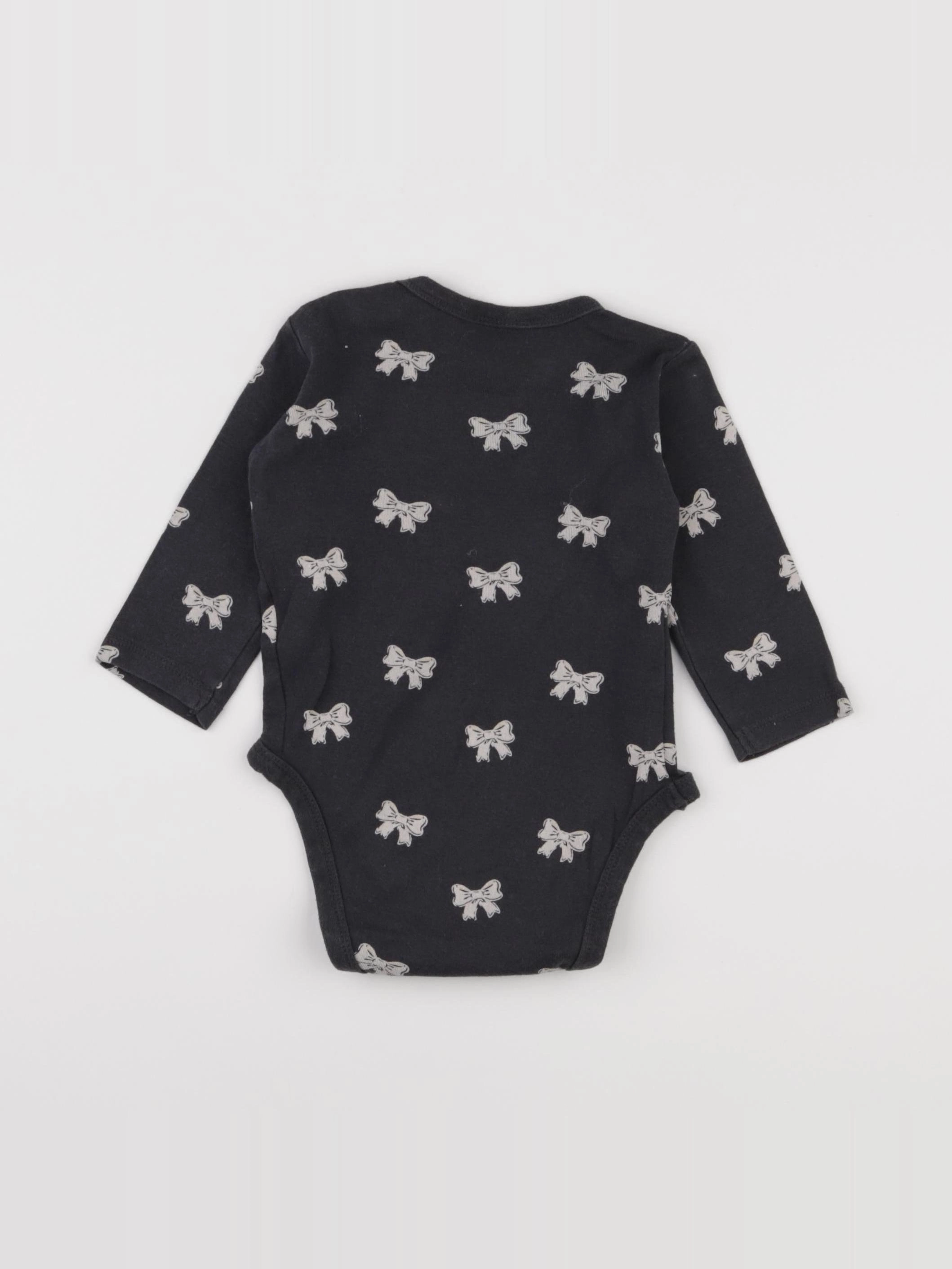 H&M - body gris - 6/9 mois