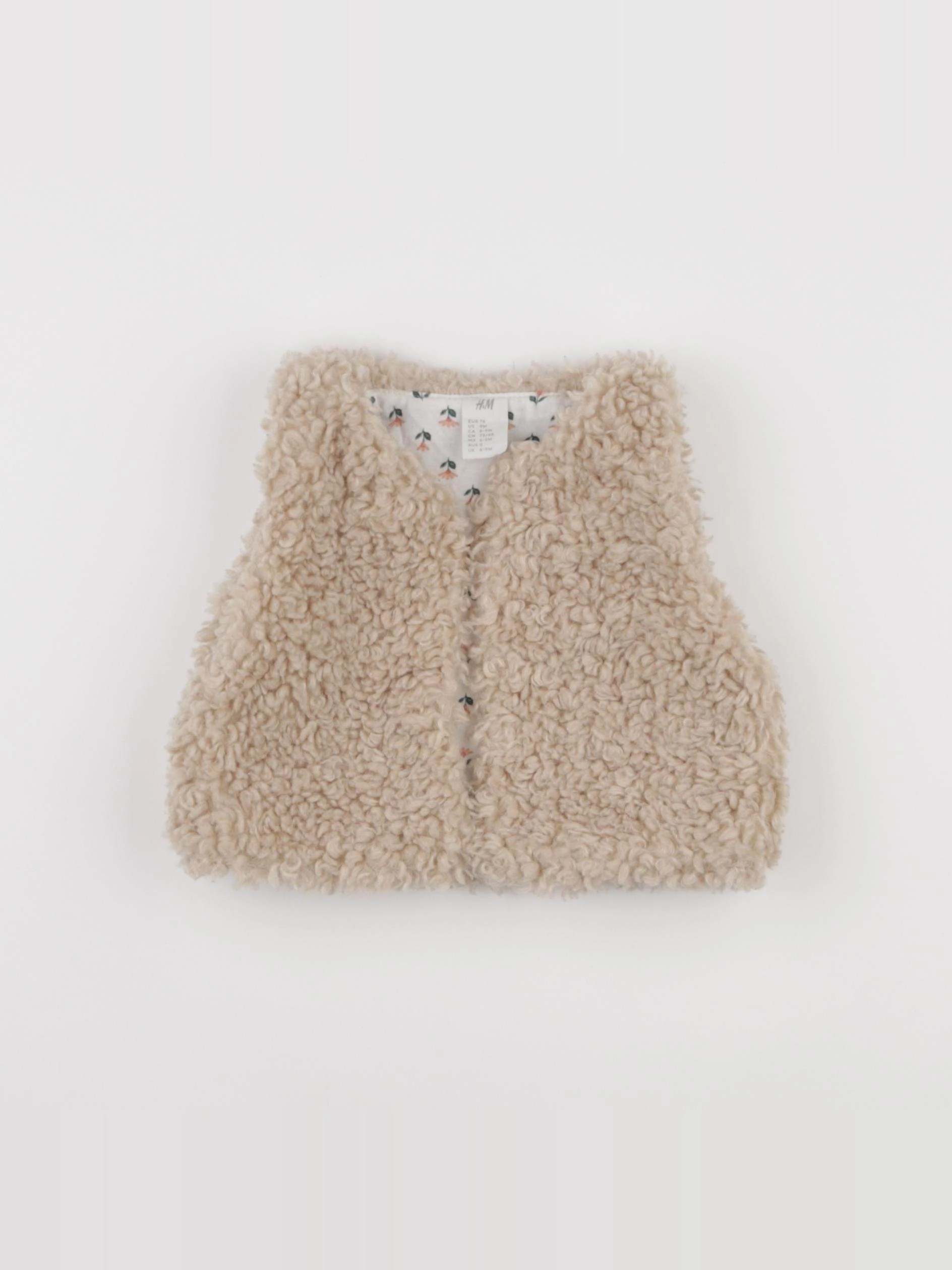 H&M - gilet beige - 6/9 mois