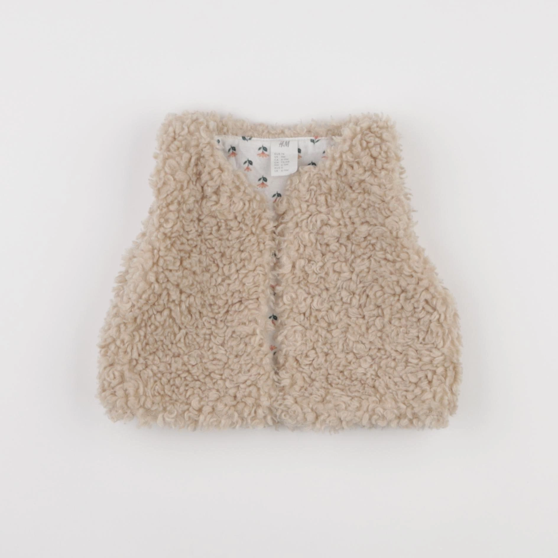 H&M - gilet beige - 6/9 mois