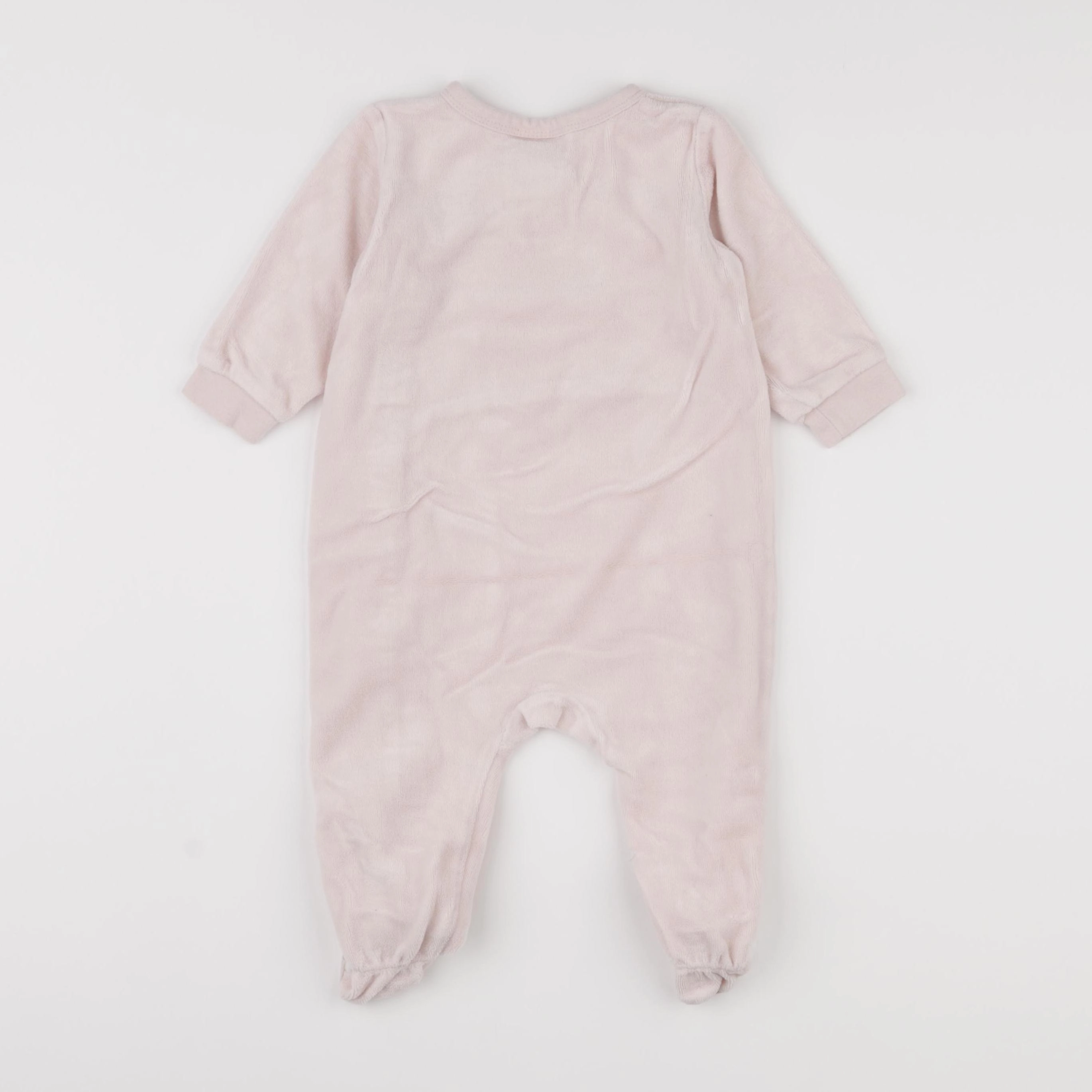 H&M - pyjama velours rose - 6/9 mois