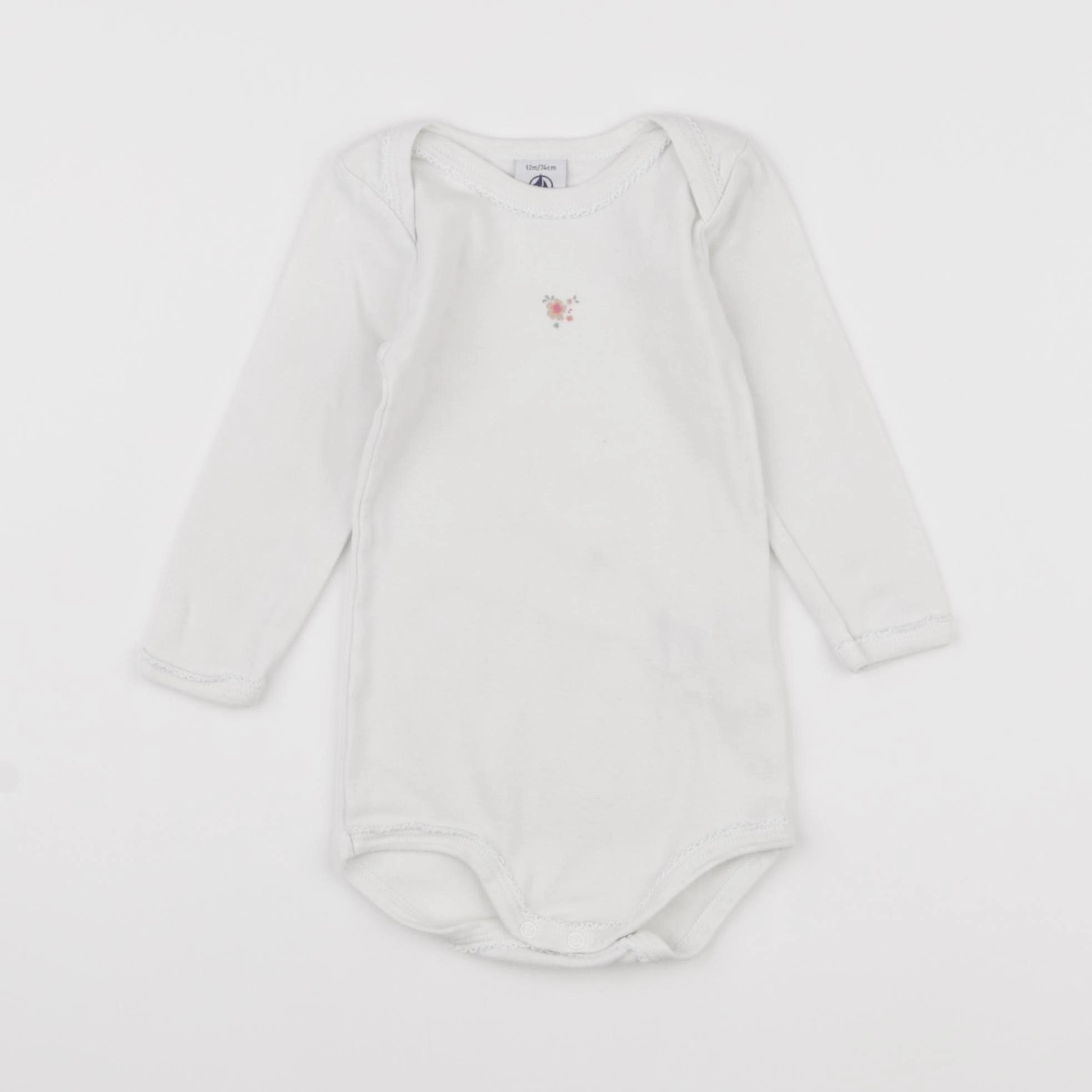Petit Bateau - body blanc - 12 mois
