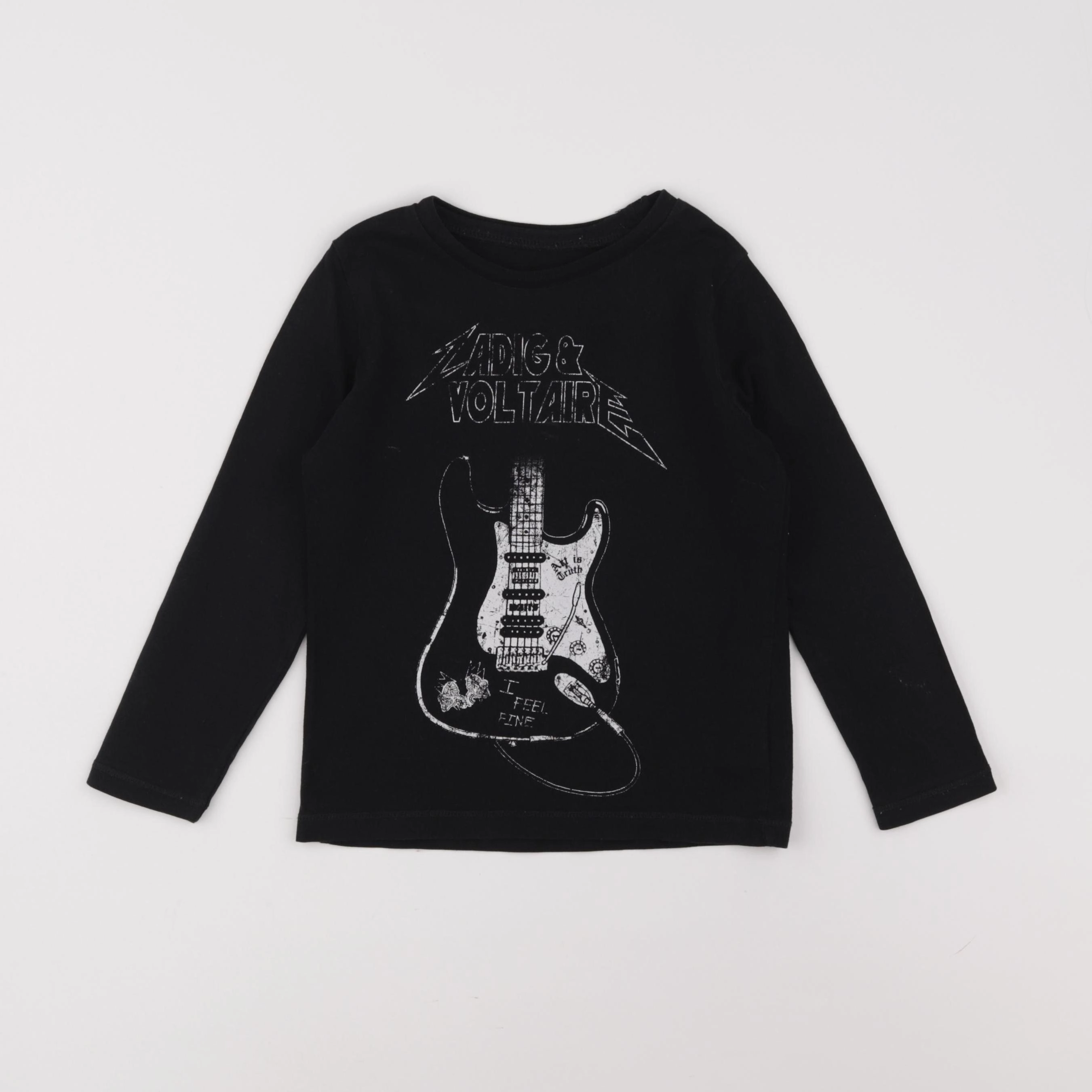 Zadig & Voltaire - tee-shirt noir - 4 ans