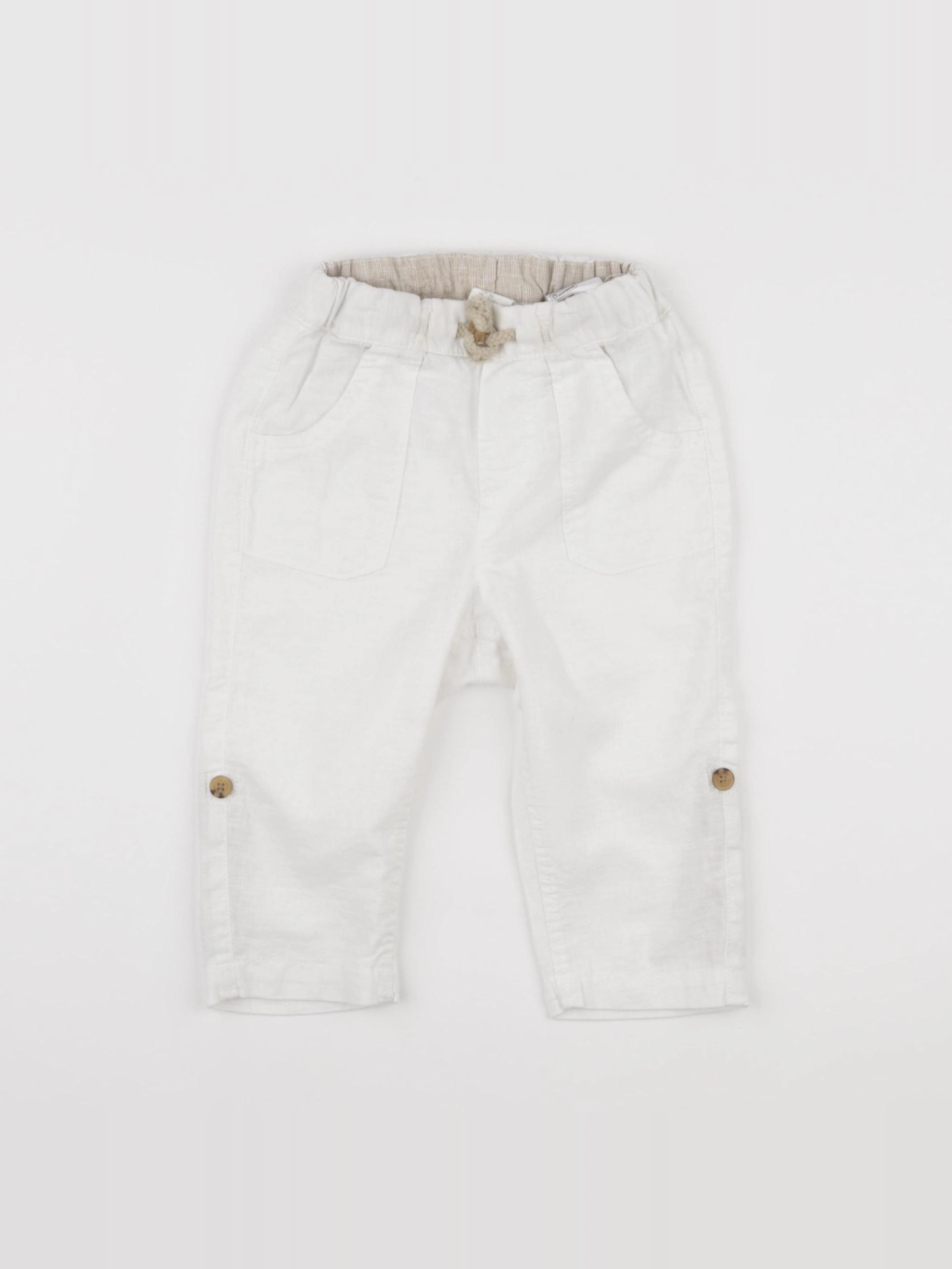 H&M - pantalon blanc - 9/12 mois