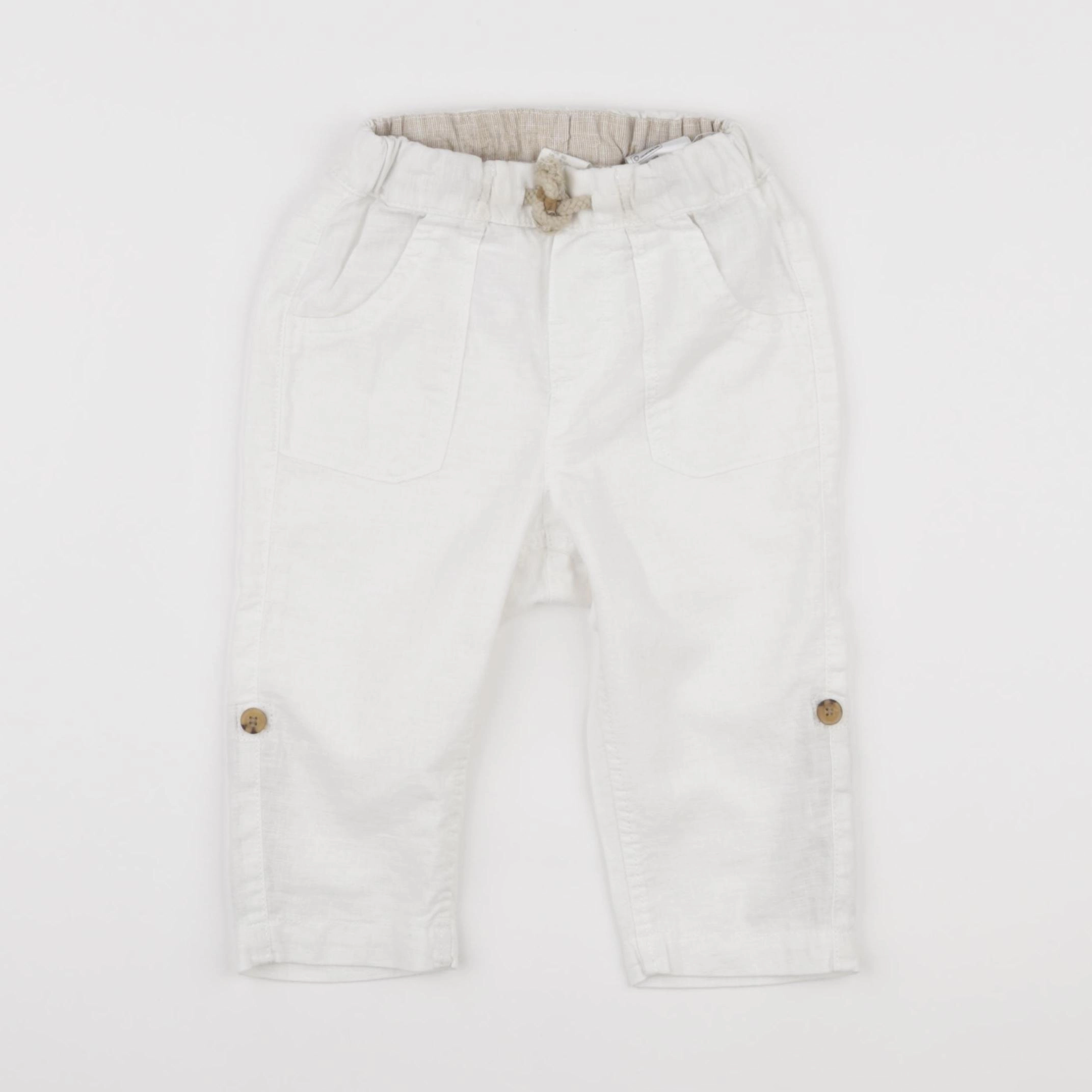 H&M - pantalon blanc - 9/12 mois