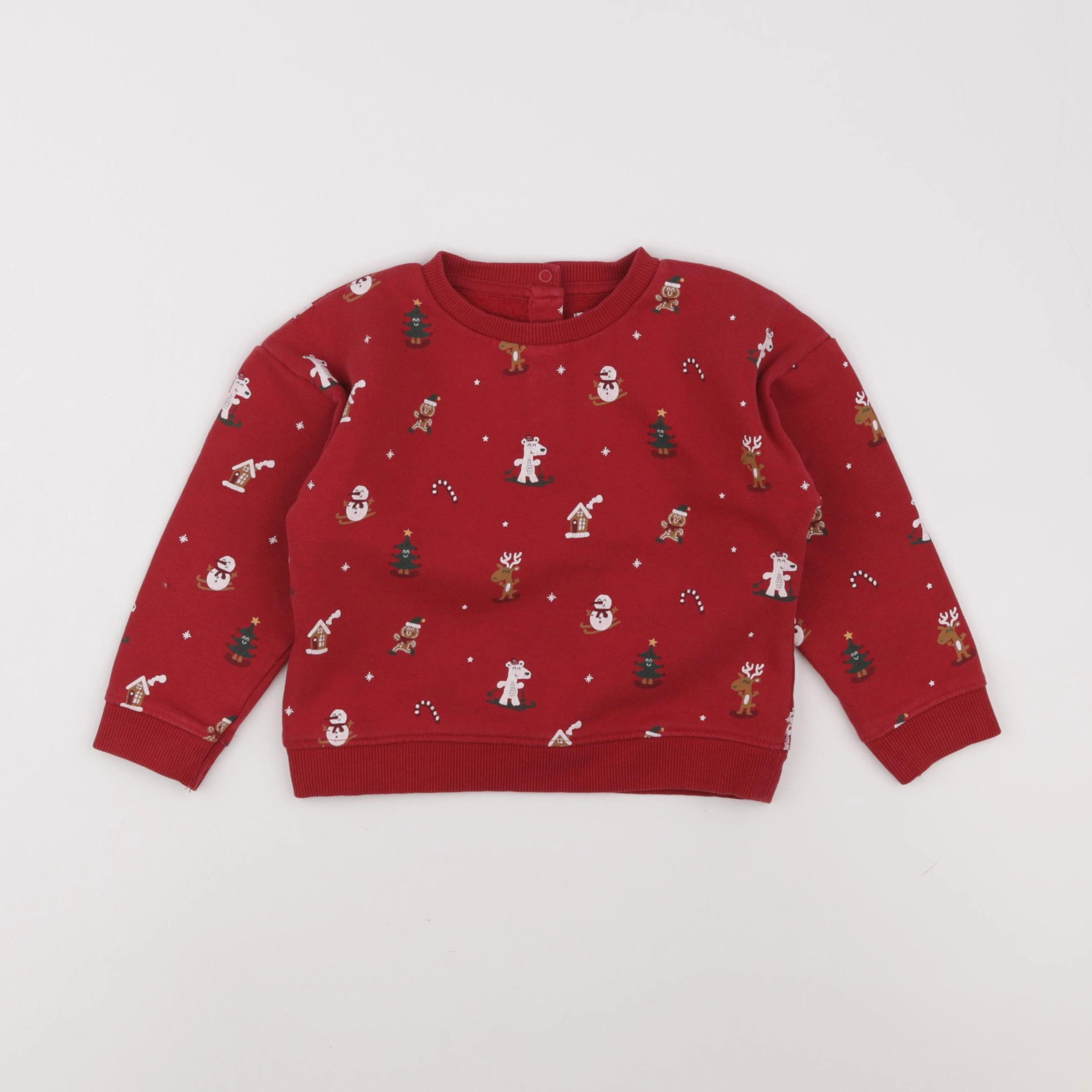 Vertbaudet - sweat rouge - 36 mois