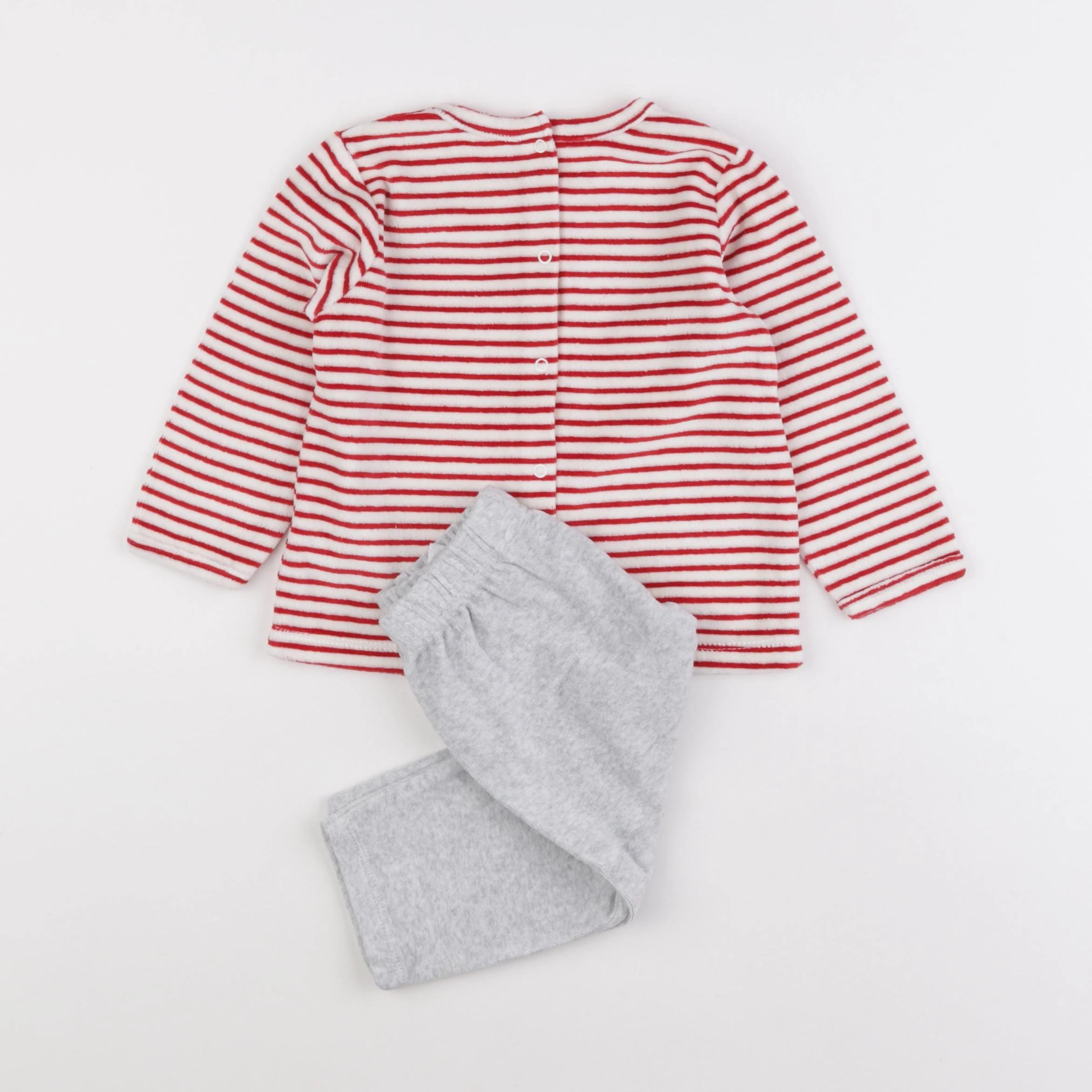 Vertbaudet - pyjama velours rouge - 18 mois
