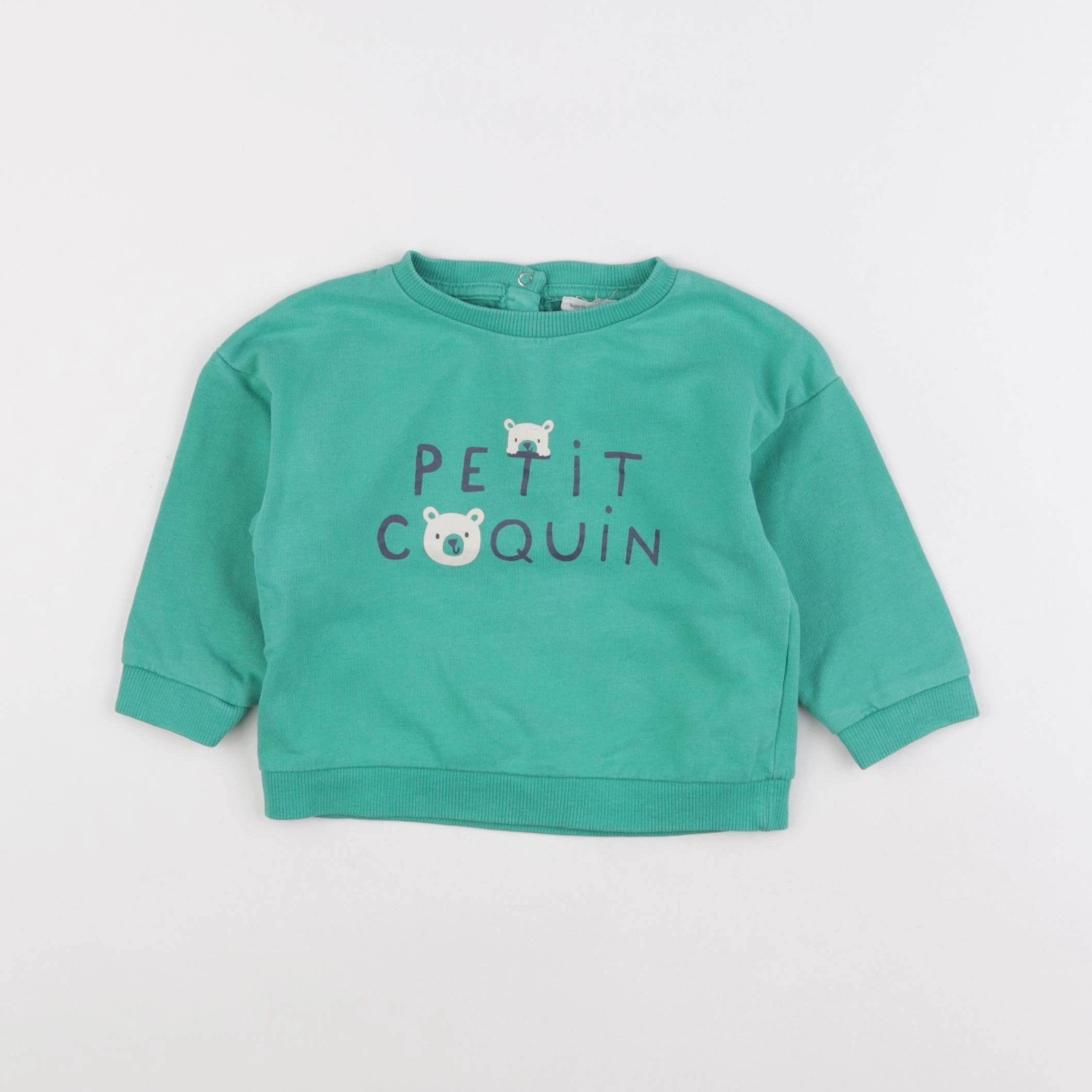 Vertbaudet - sweat vert - 18 mois