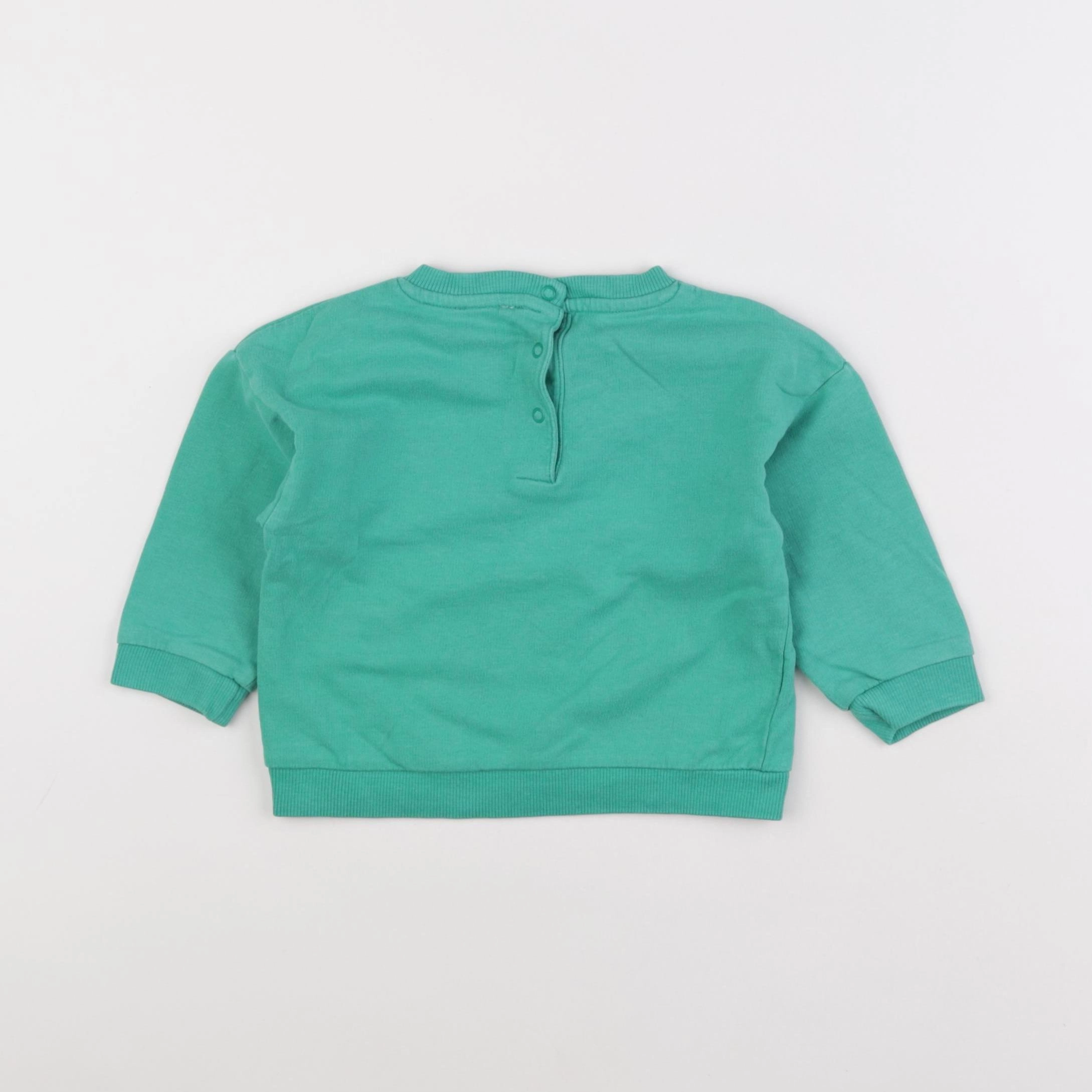 Vertbaudet - sweat vert - 18 mois