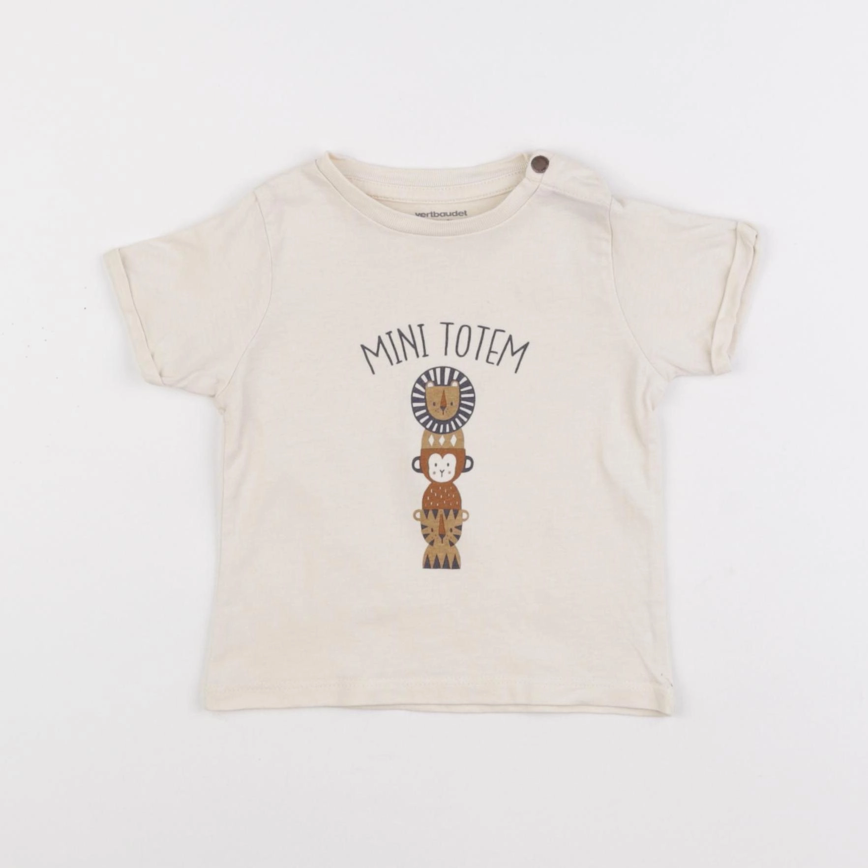 Vertbaudet - tee-shirt beige - 12 mois