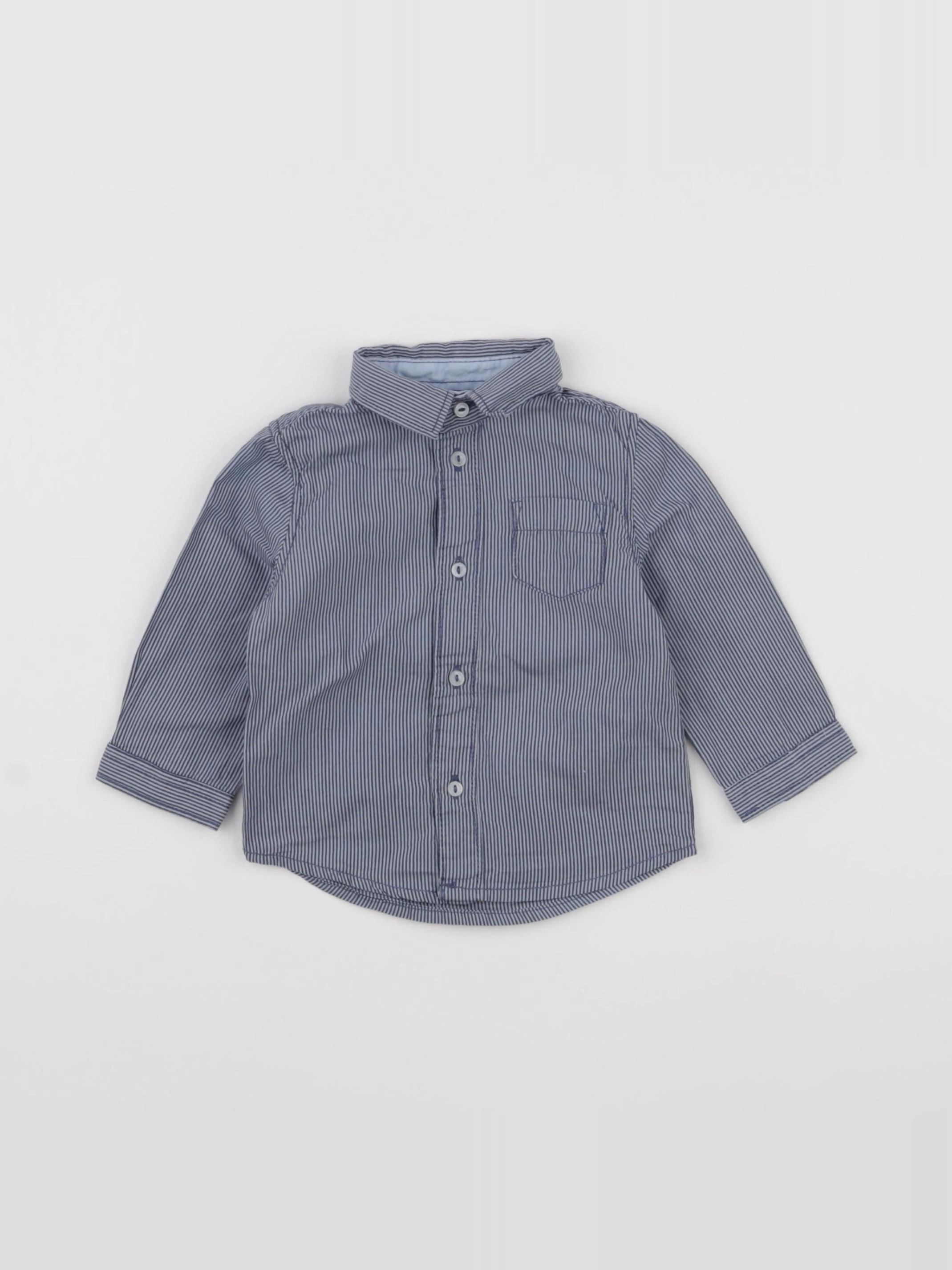 Vertbaudet - chemise bleu - 6 mois