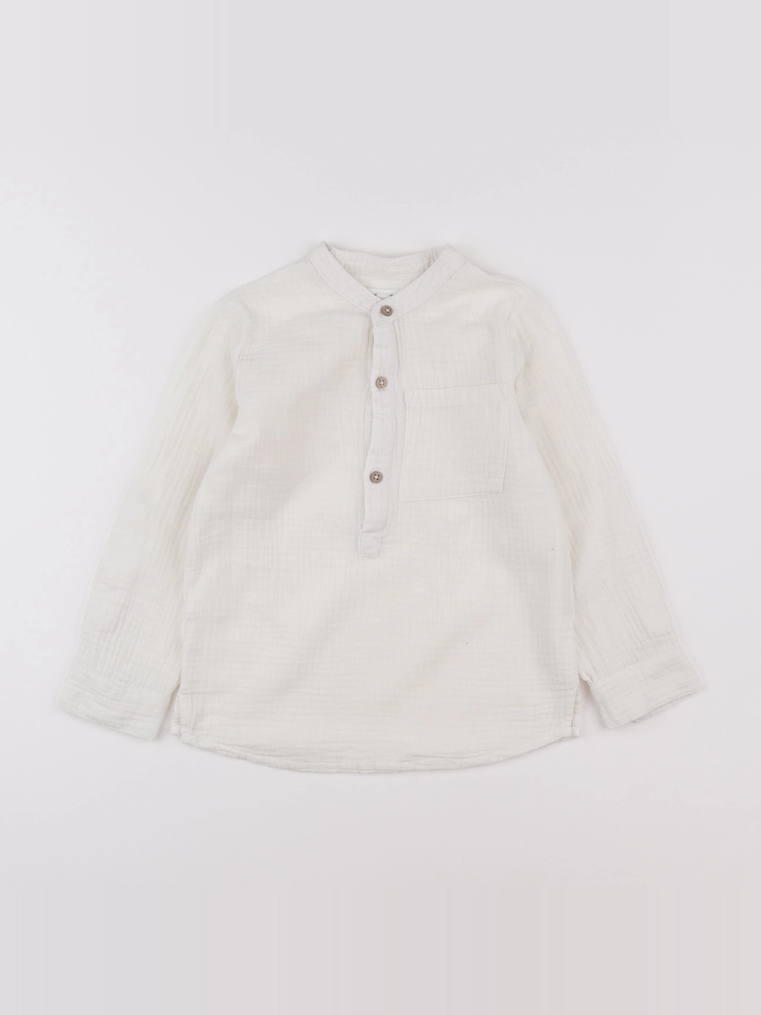 Vertbaudet - chemise beige - 6 ans
