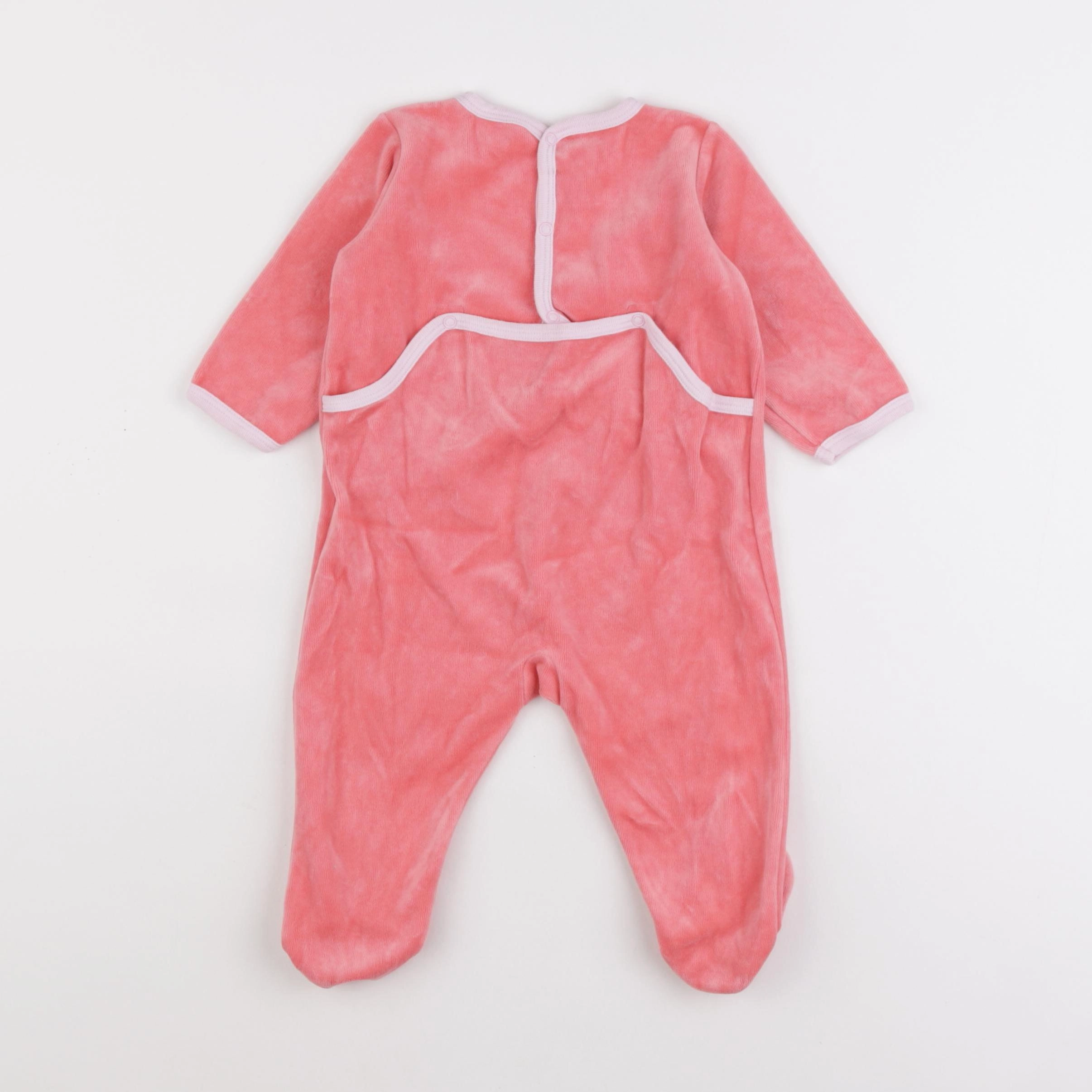Petit Bateau - pyjama velours rose - 9 mois