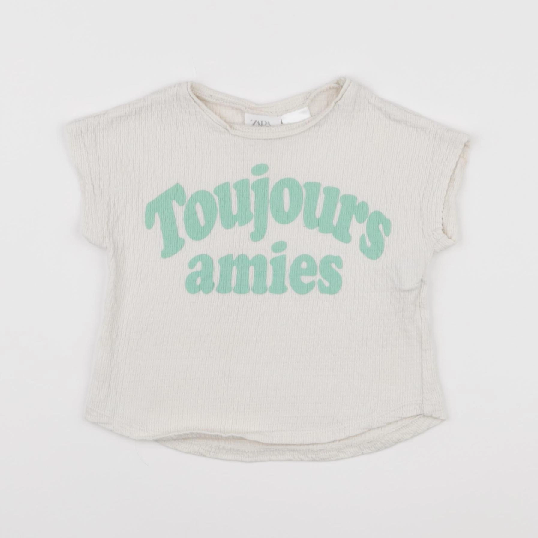 Zara - tee-shirt beige, vert - 18/24 mois