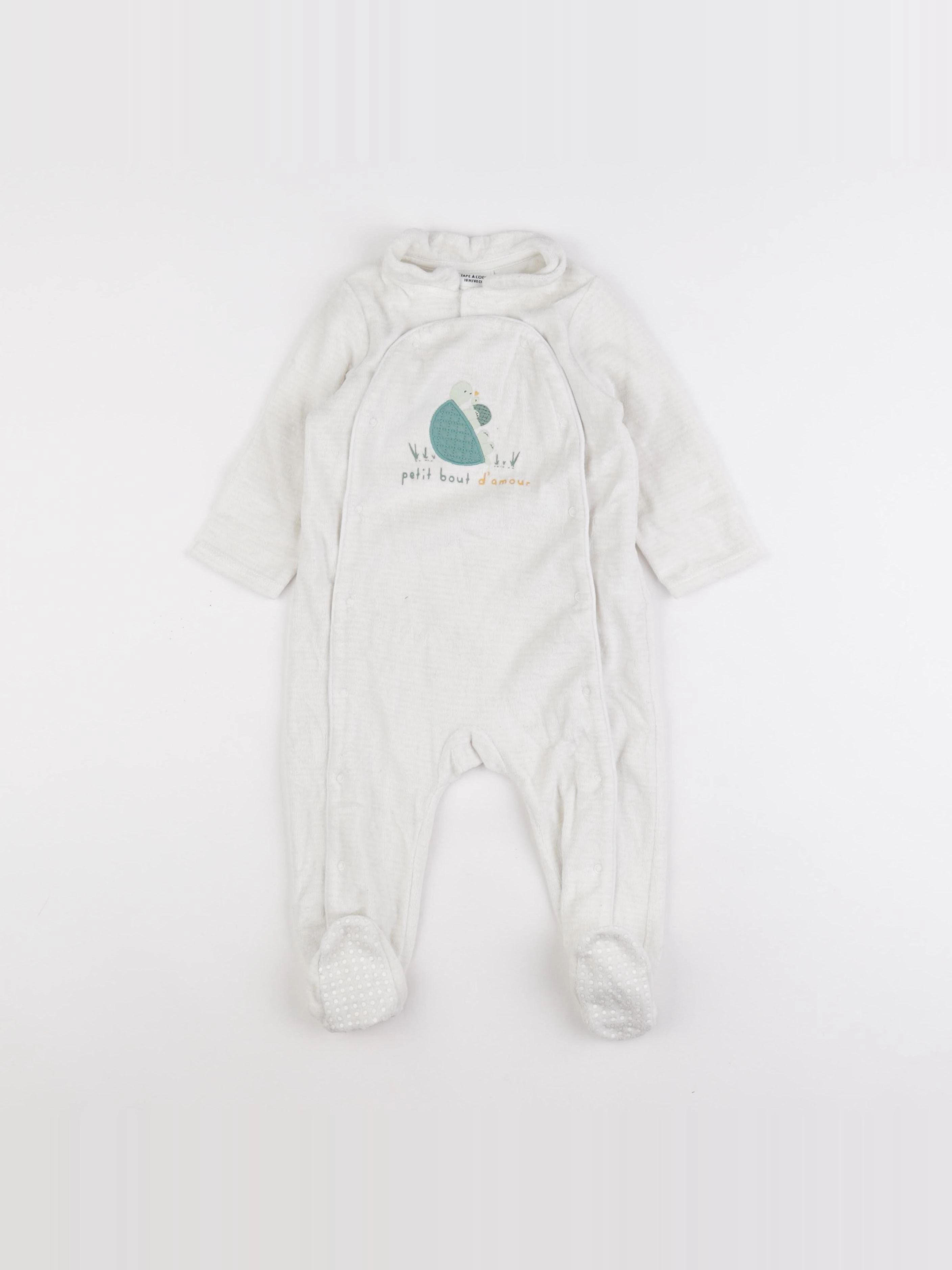 Tape à l'oeil - pyjama velours blanc - 18 mois