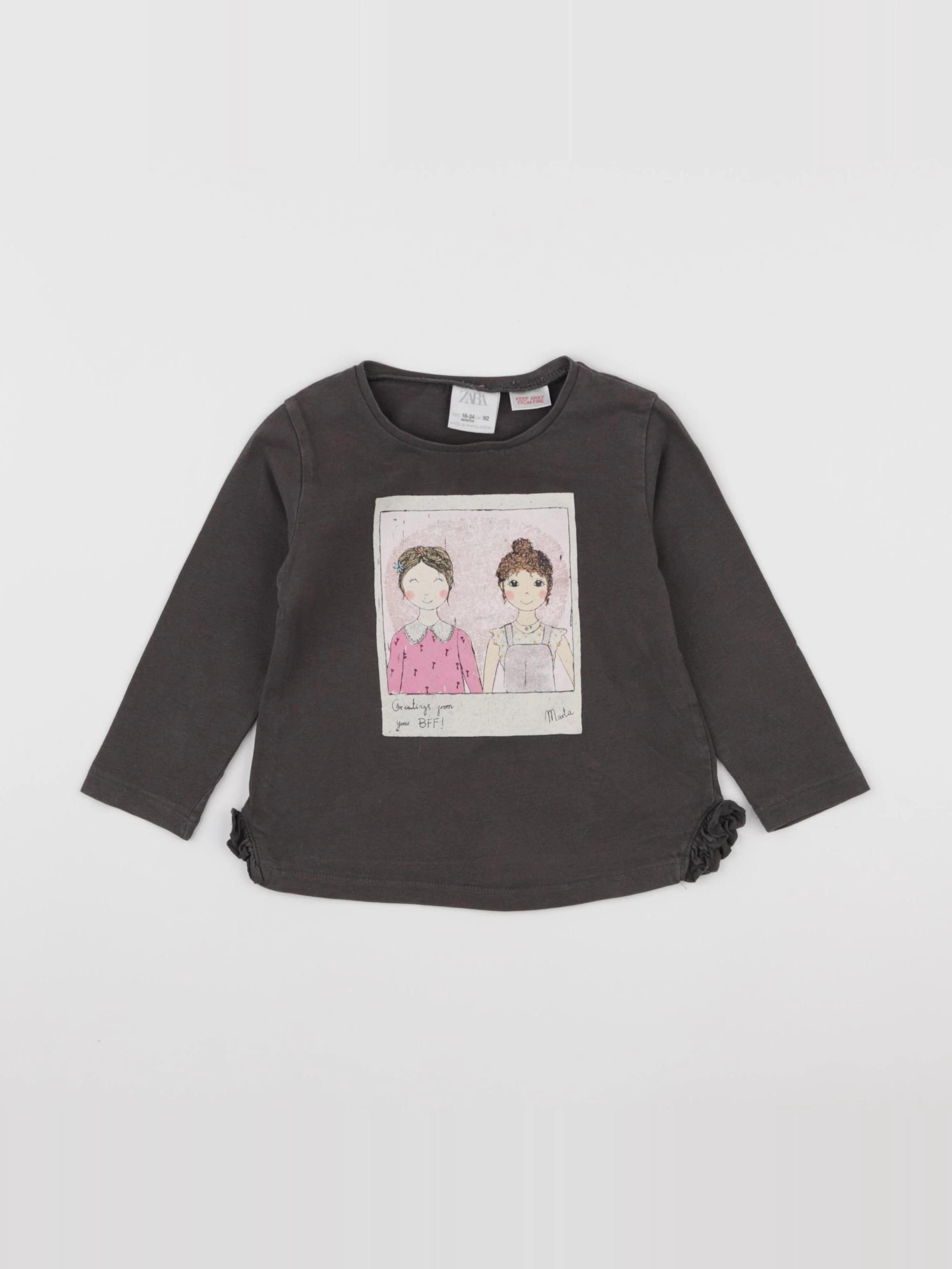 Zara - tee-shirt marron - 18/24 mois
