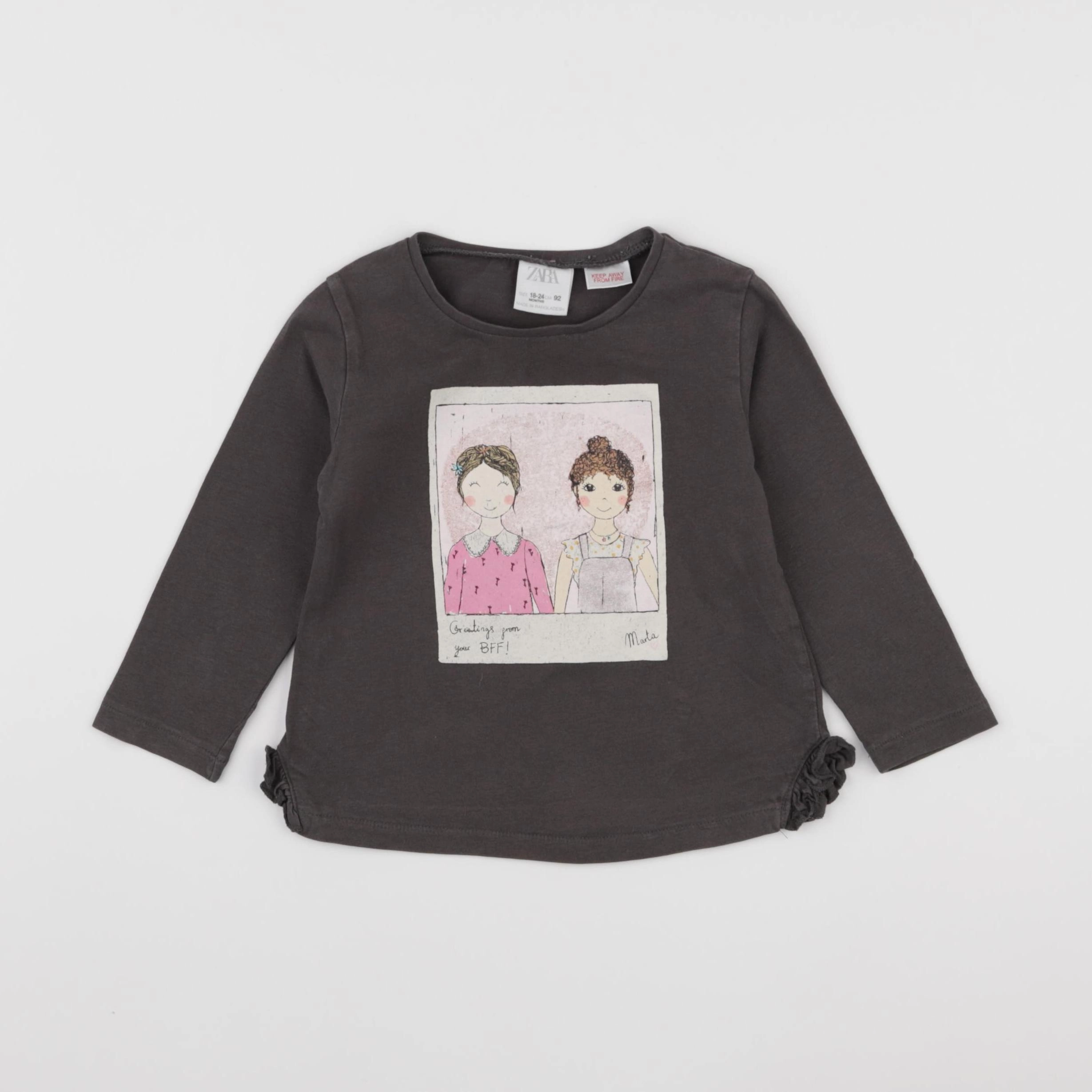 Zara - tee-shirt marron - 18/24 mois