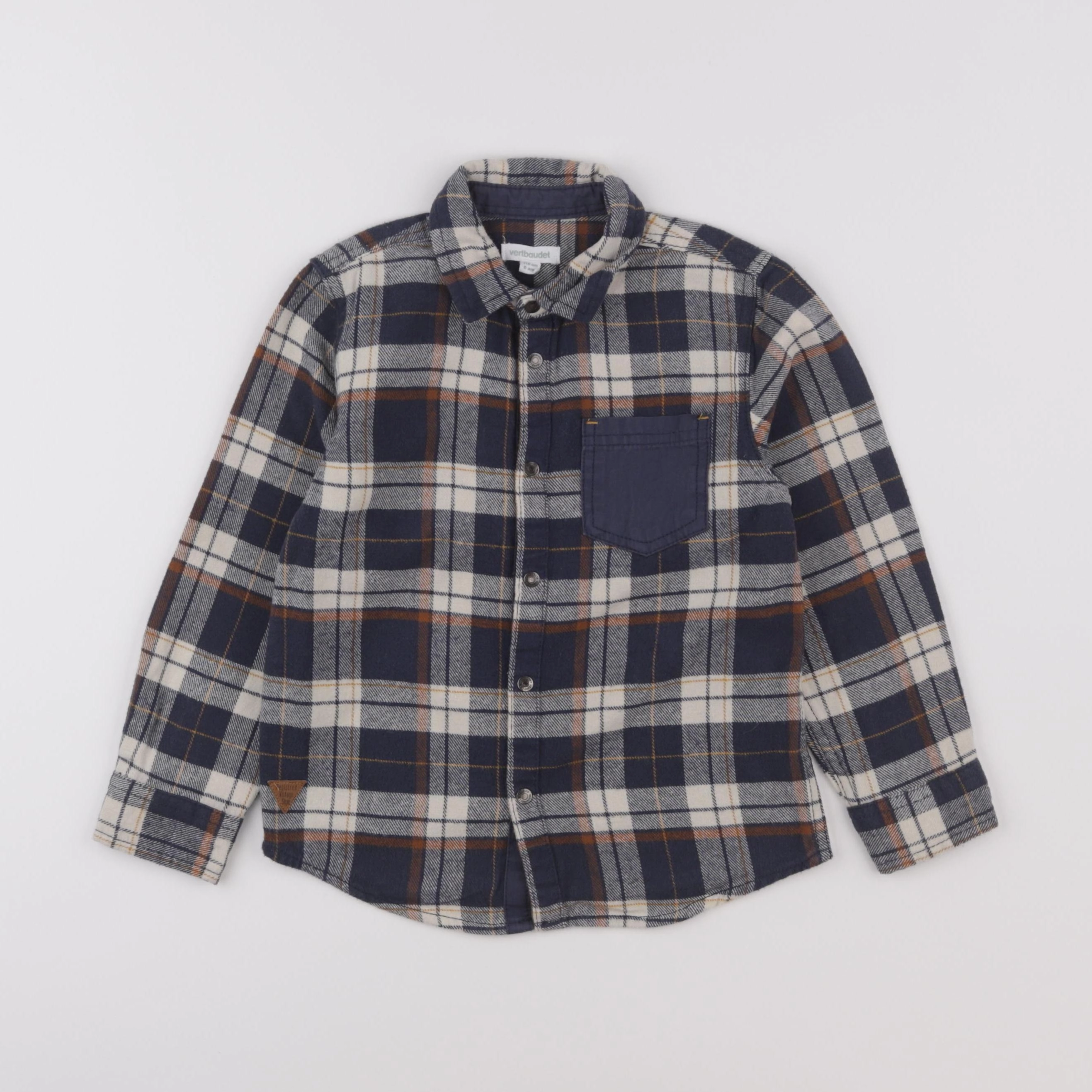 Vertbaudet - chemise bleu, beige - 6 ans