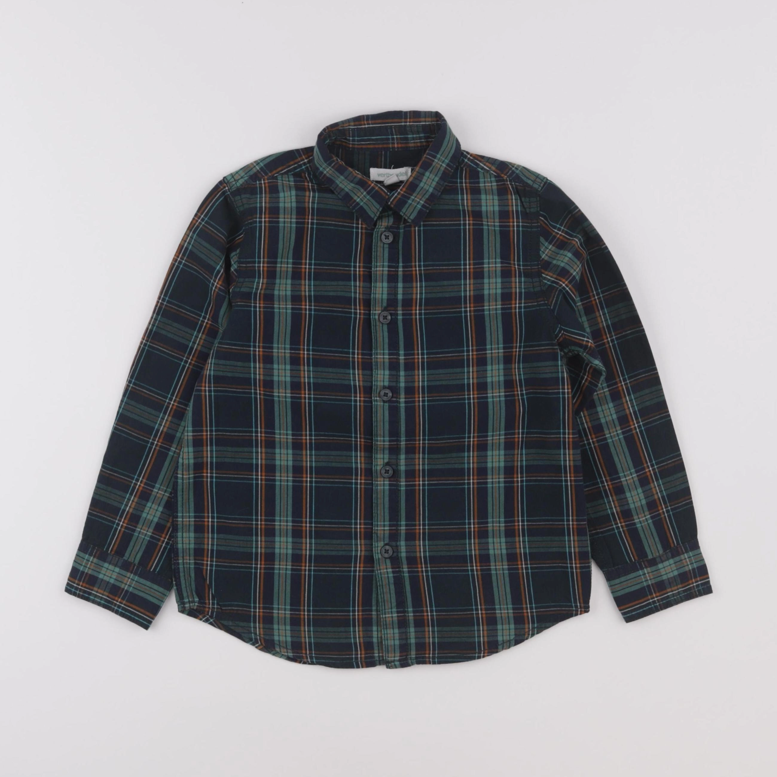 Vertbaudet - chemise vert, bleu - 5 ans