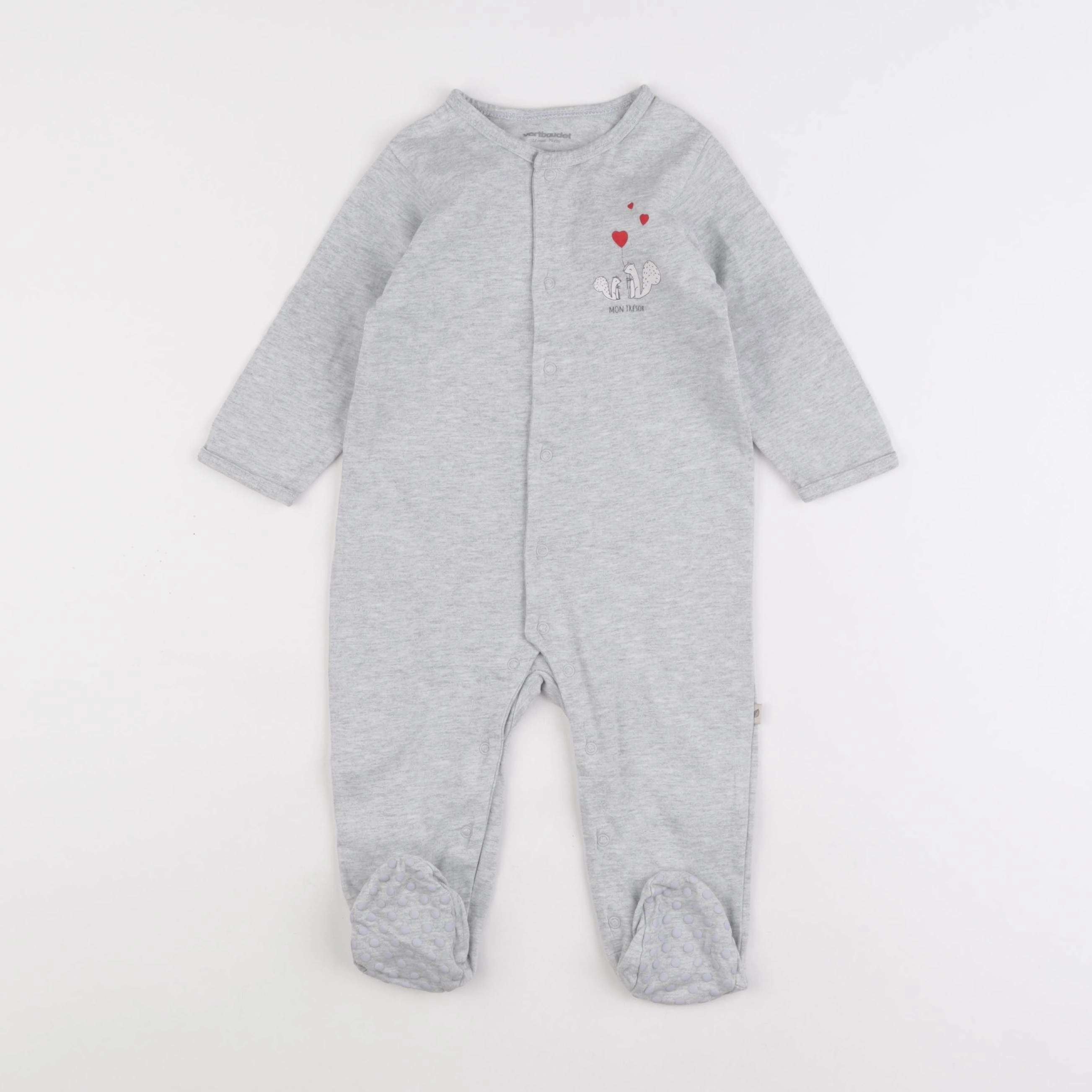 Vertbaudet - pyjama coton gris - 12 mois