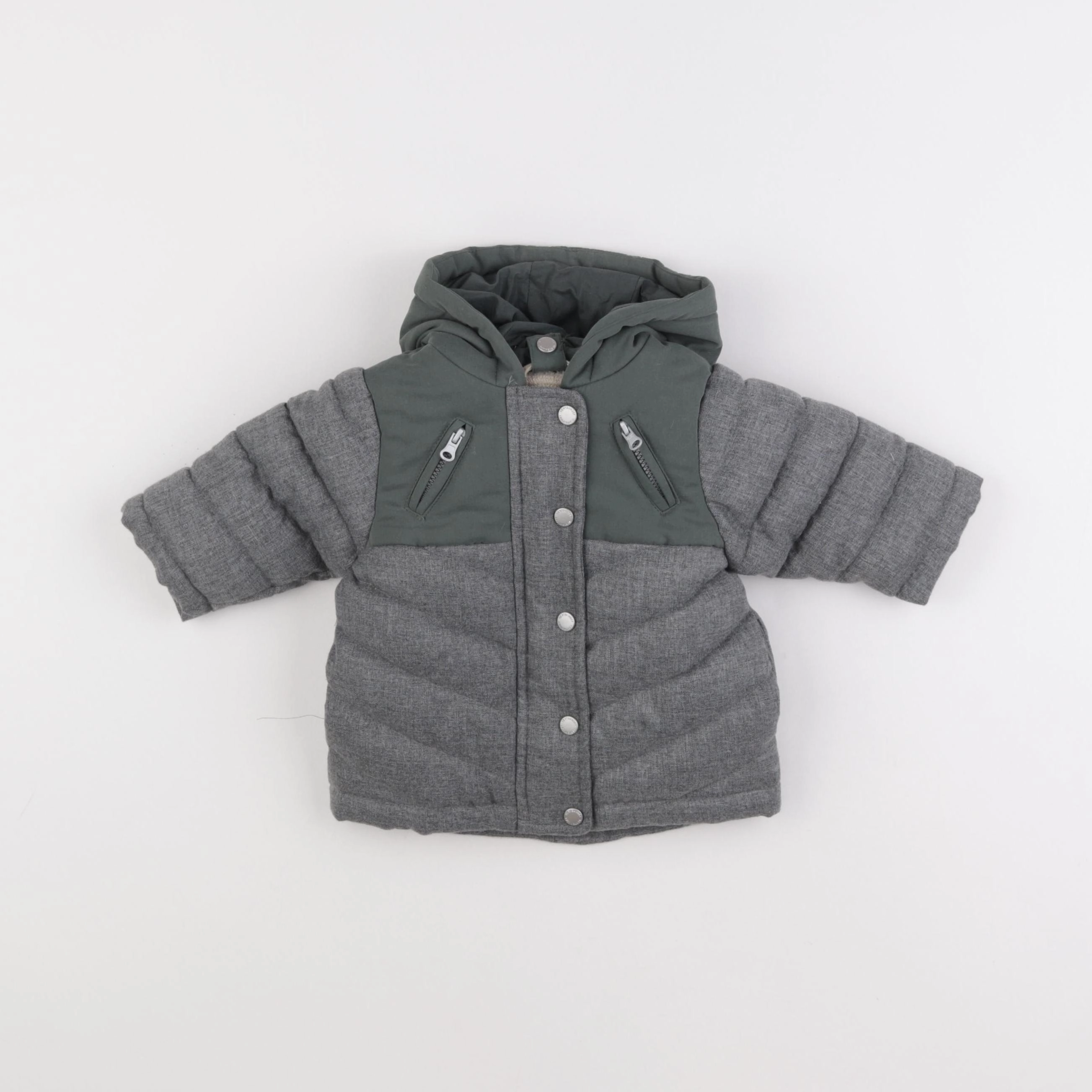Vertbaudet - doudoune gris - 3 mois