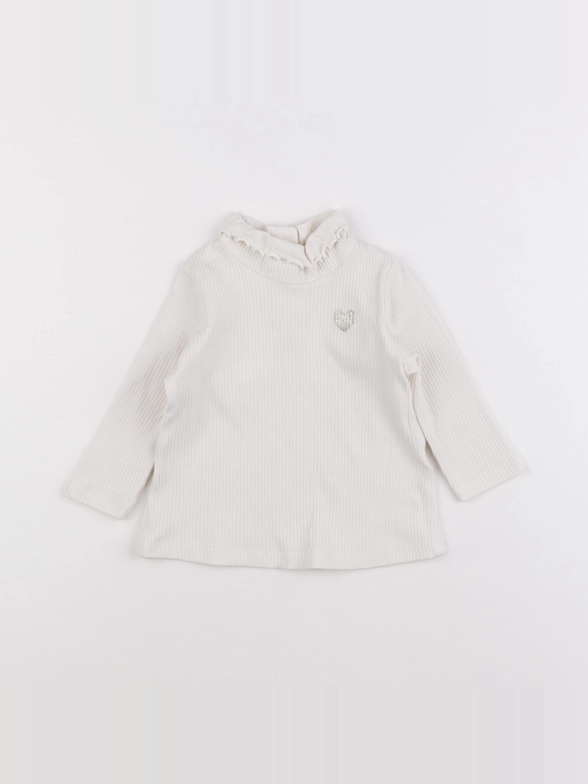 Tape à l'oeil - sous-pull blanc - 6 mois