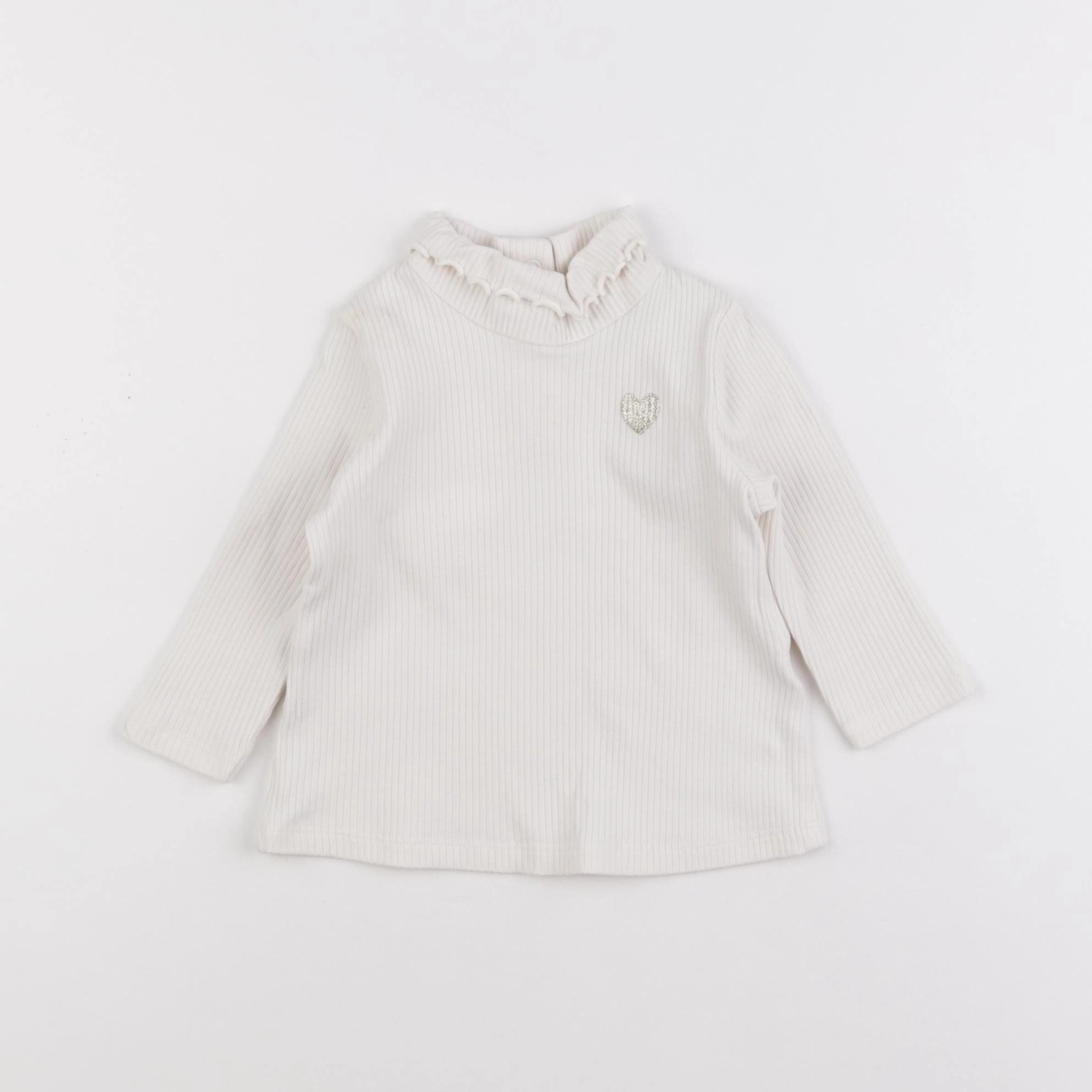 Tape à l'oeil - sous-pull blanc - 6 mois