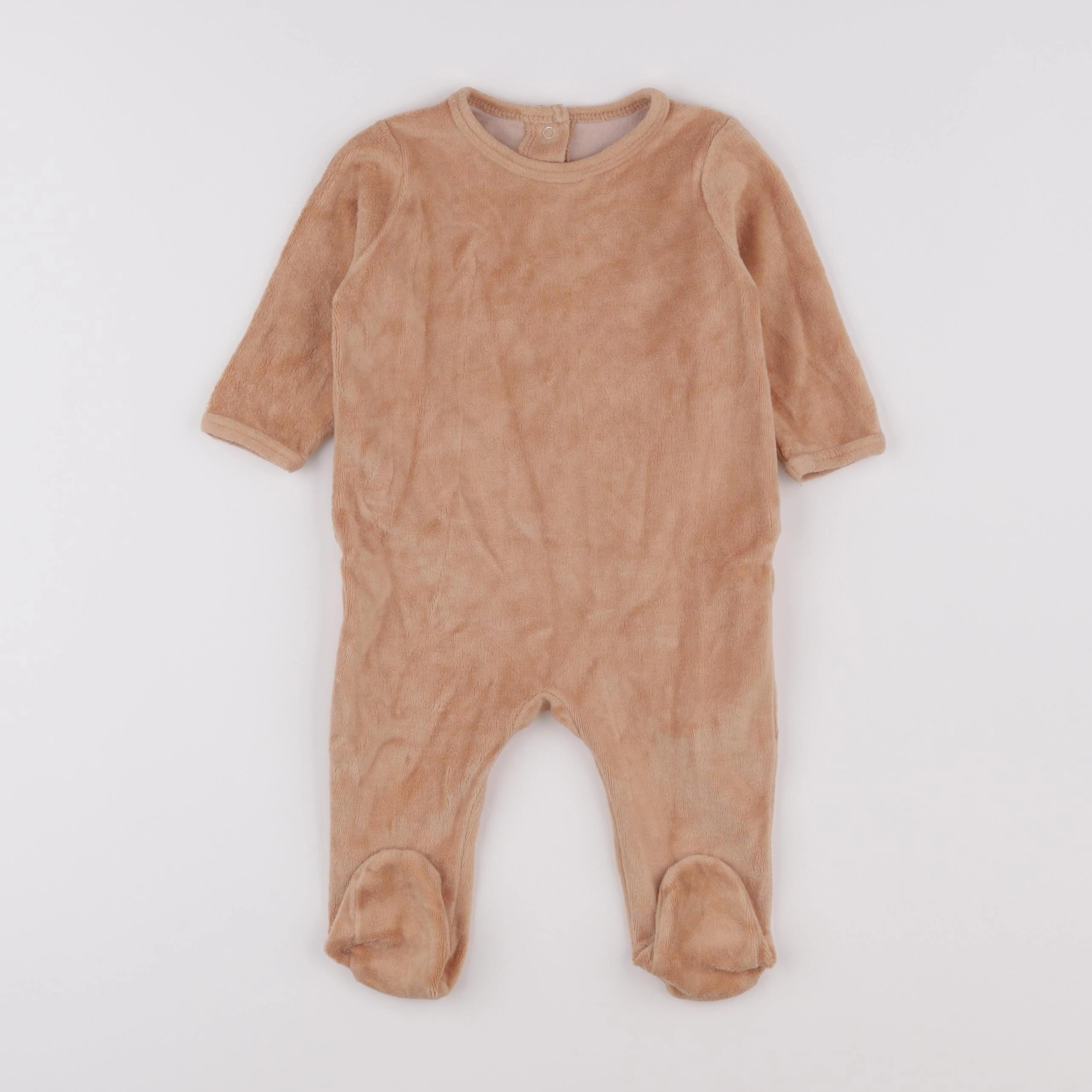 Vertbaudet - pyjama velours marron - 6 mois