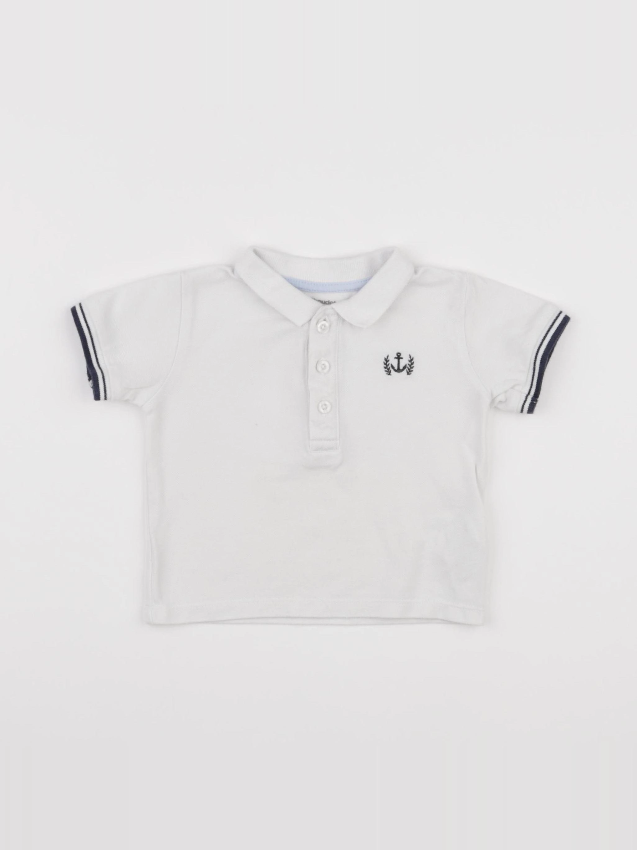Vertbaudet - polo blanc - 12 mois