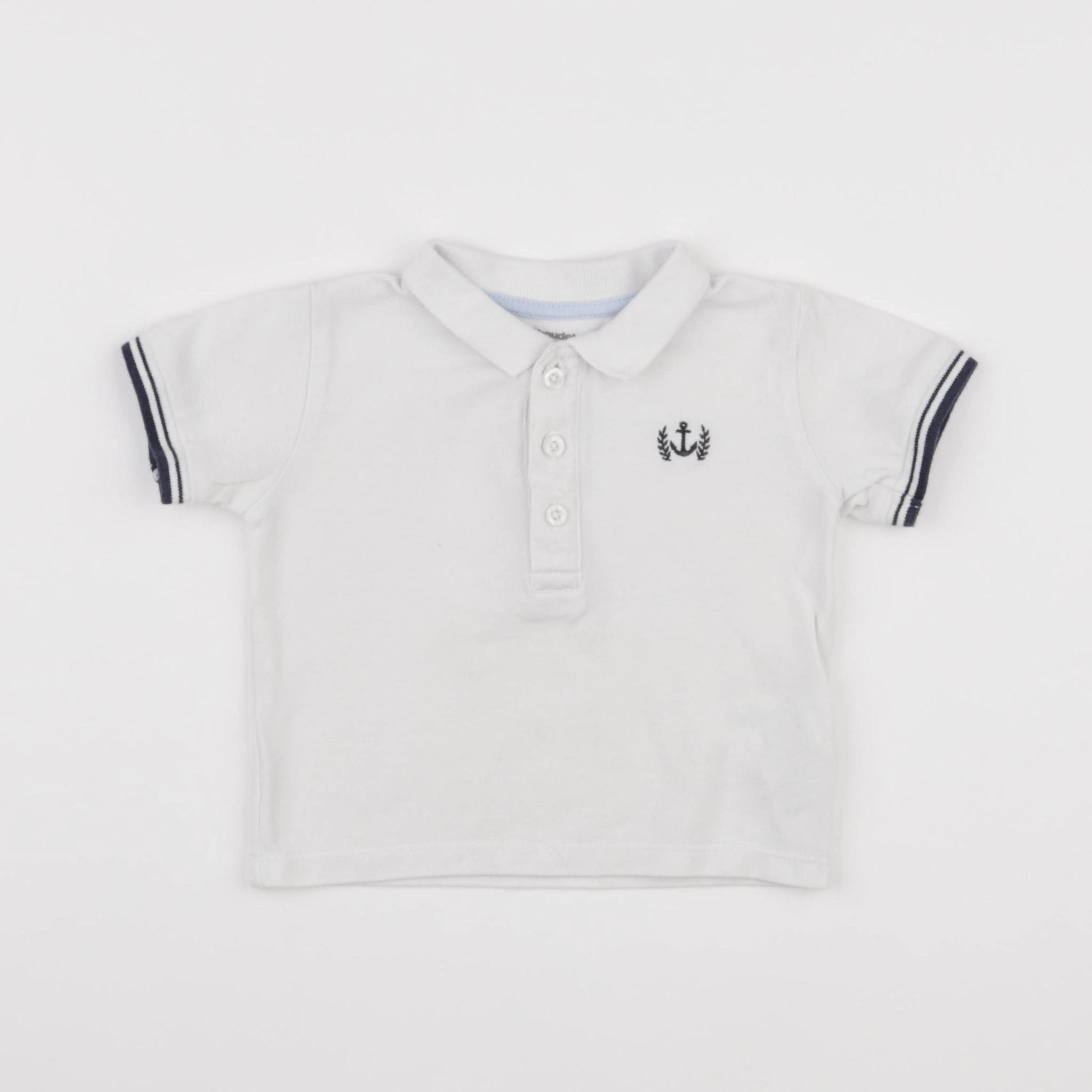 Vertbaudet - polo blanc - 12 mois