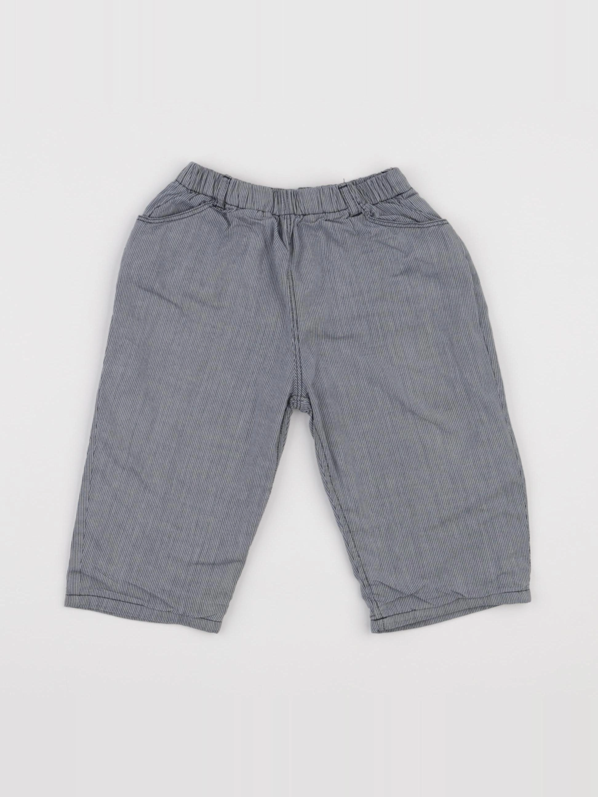 Boutchou - pantalon doublé bleu - 12 mois