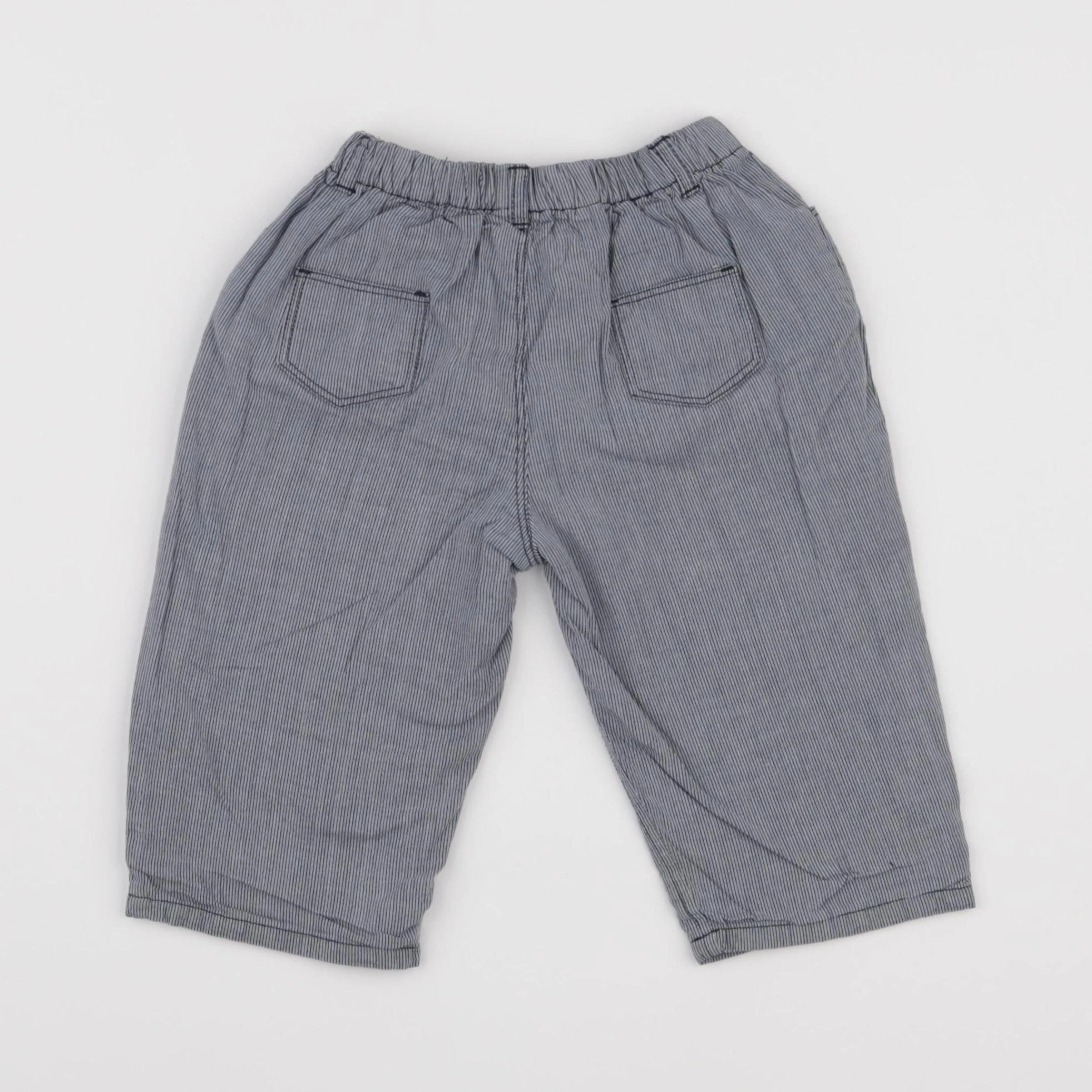 Boutchou - pantalon doublé bleu - 12 mois
