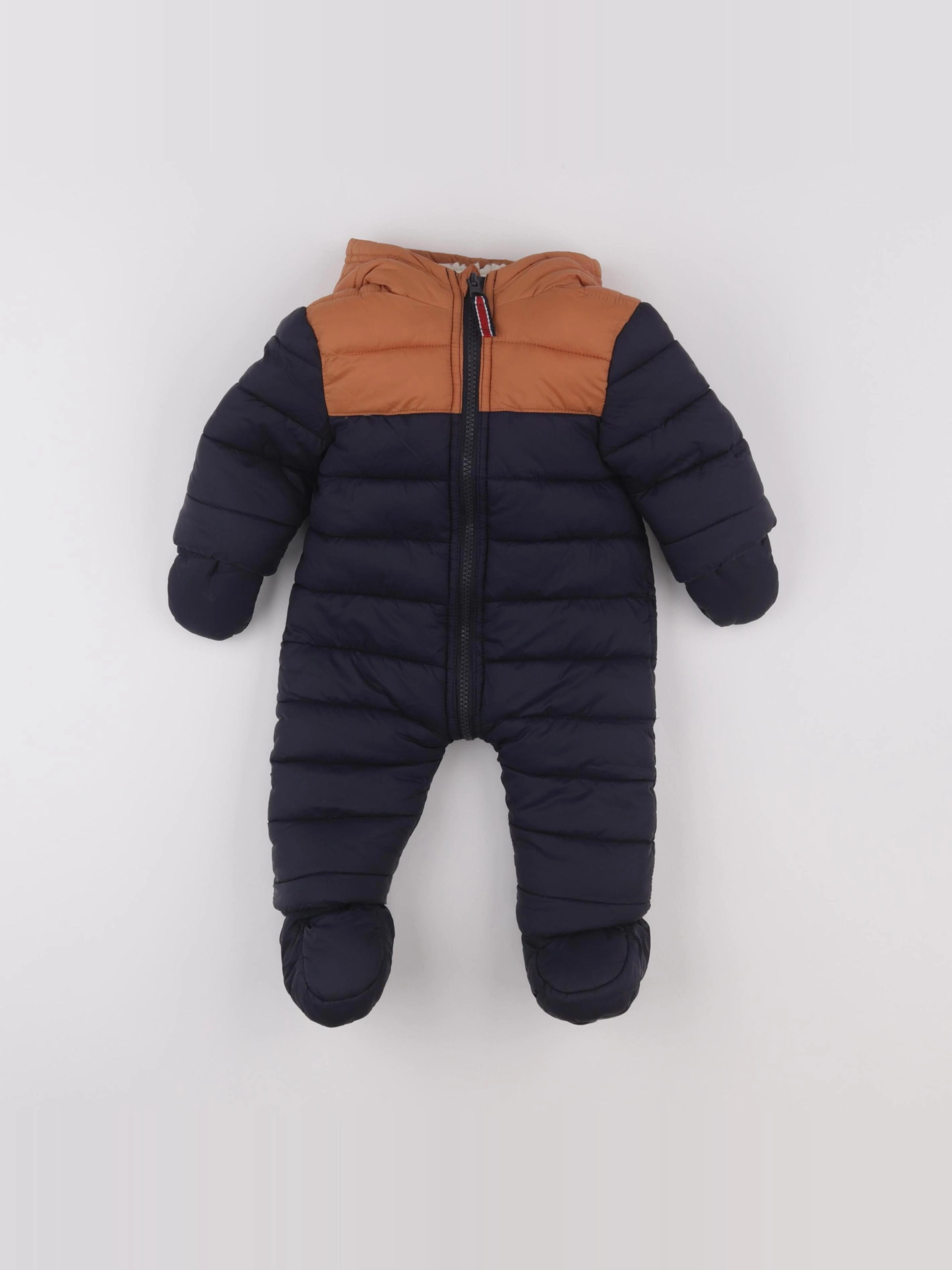 Vertbaudet - combi-pilote bleu, marron - 3 mois