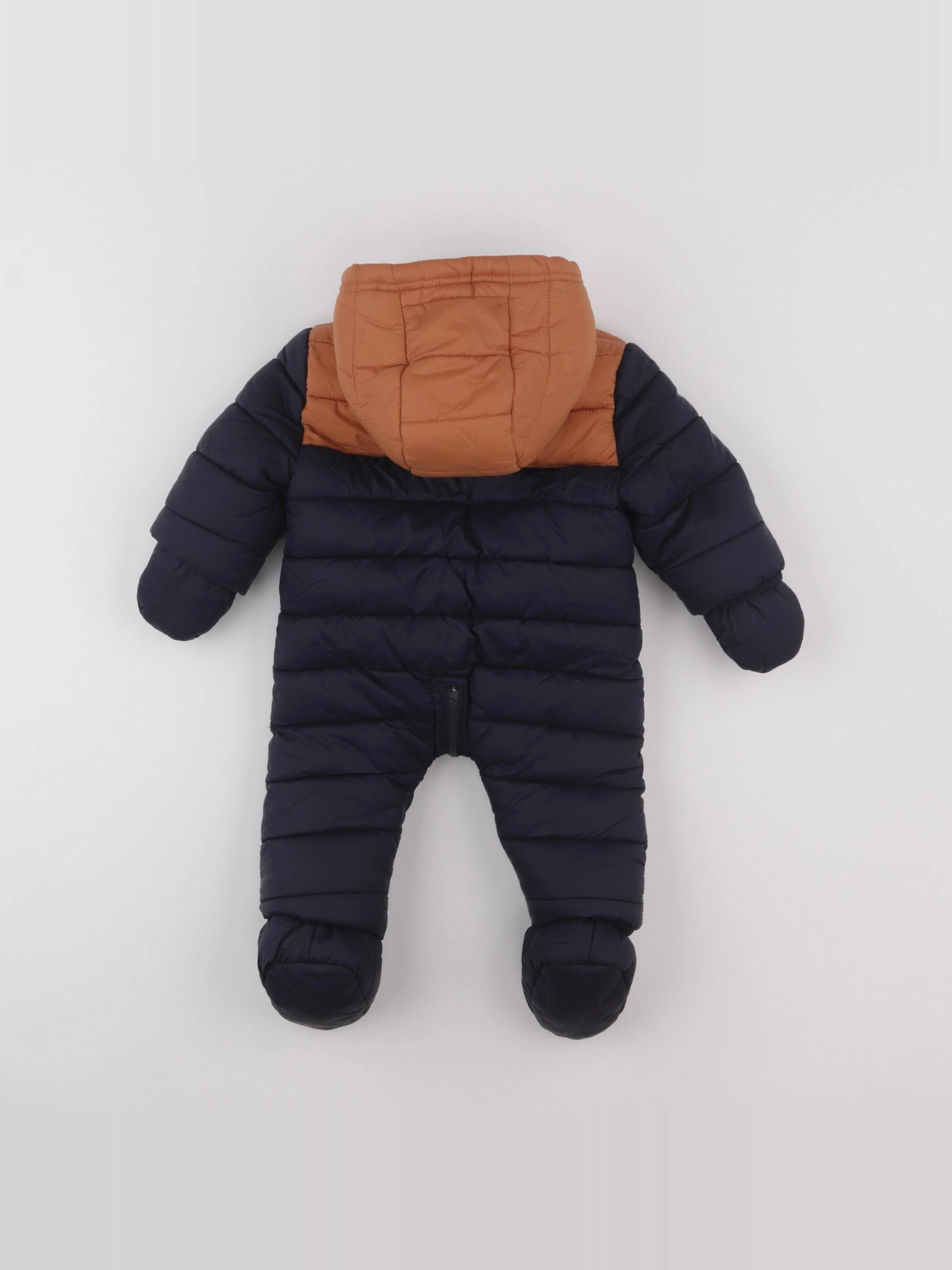 Vertbaudet - combi-pilote bleu, marron - 3 mois