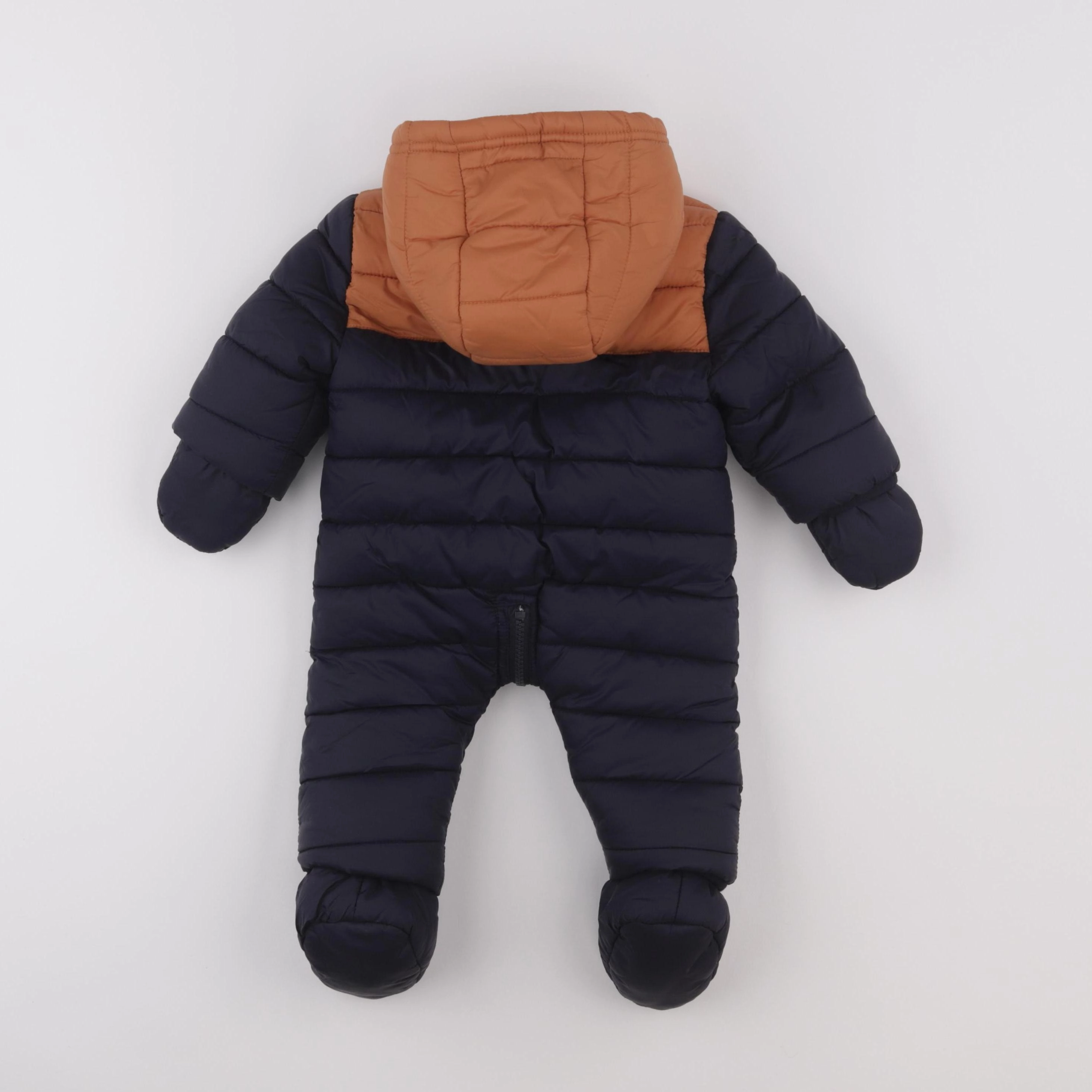 Vertbaudet - combi-pilote bleu, marron - 3 mois