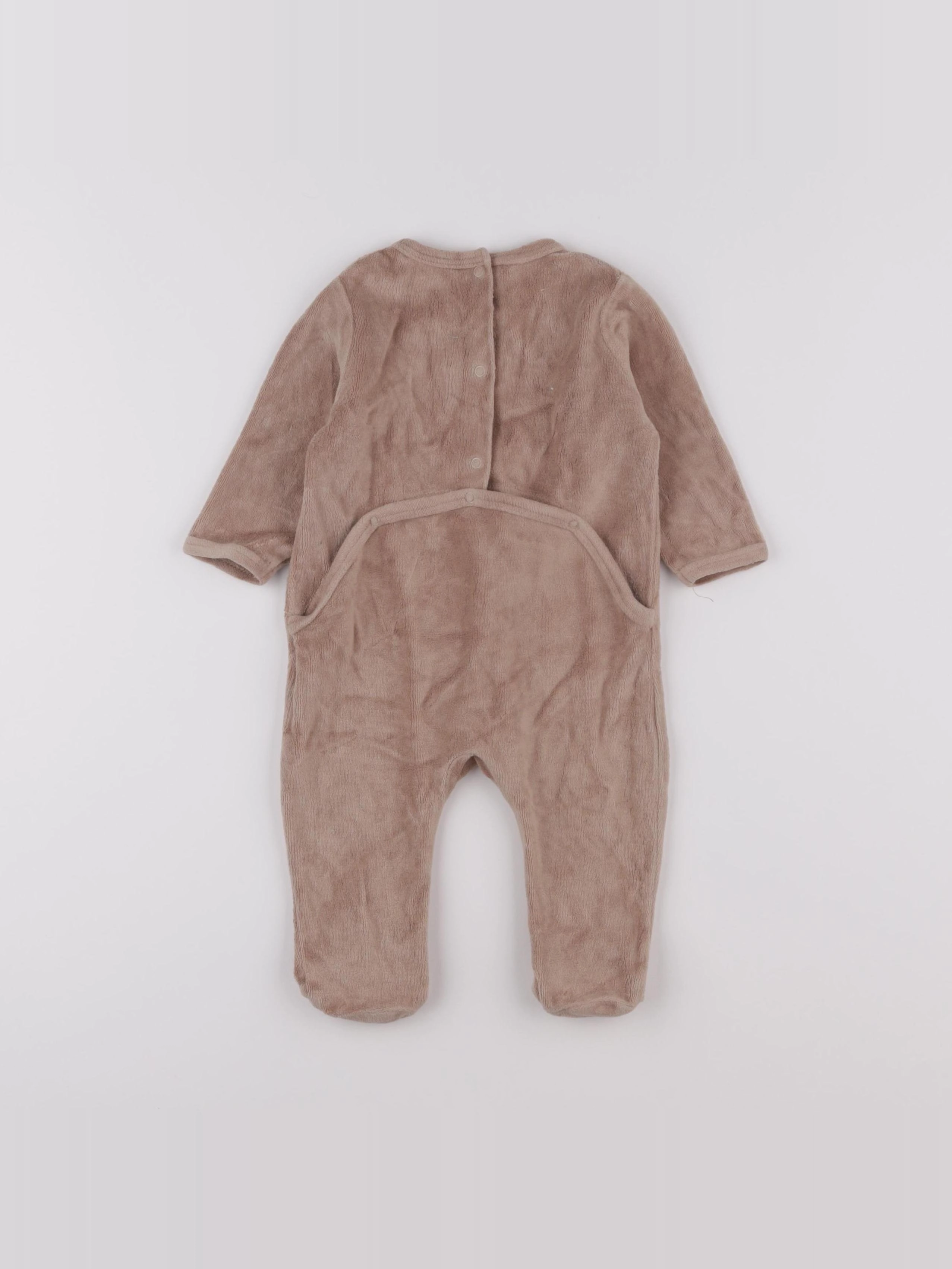 Vertbaudet - pyjama velours marron - 6 mois