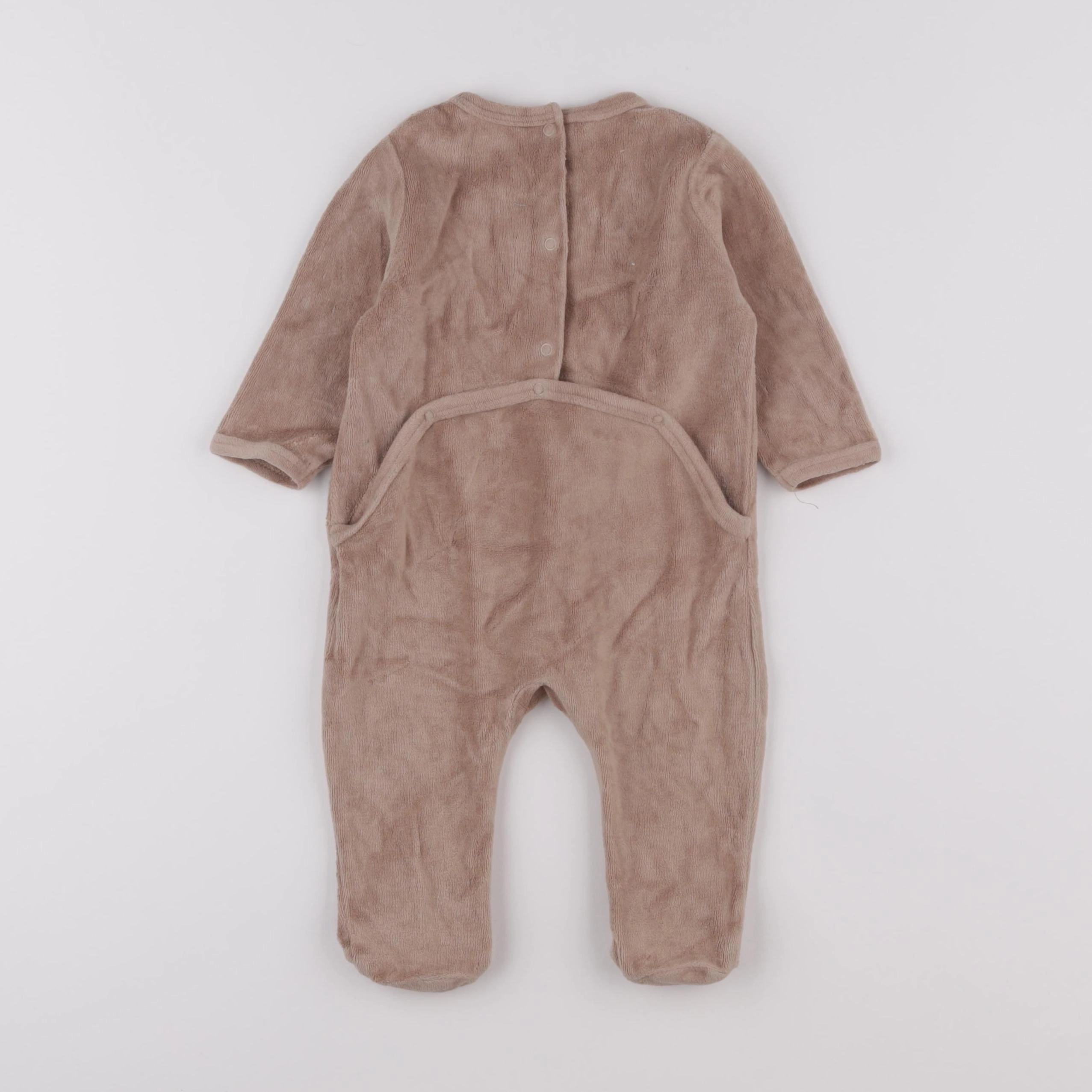Vertbaudet - pyjama velours marron - 6 mois