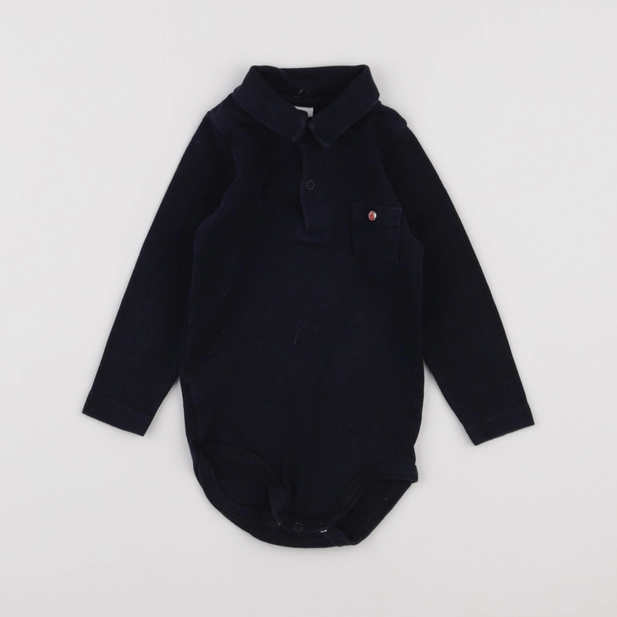 Petit Bateau - body à col bleu - 18 mois