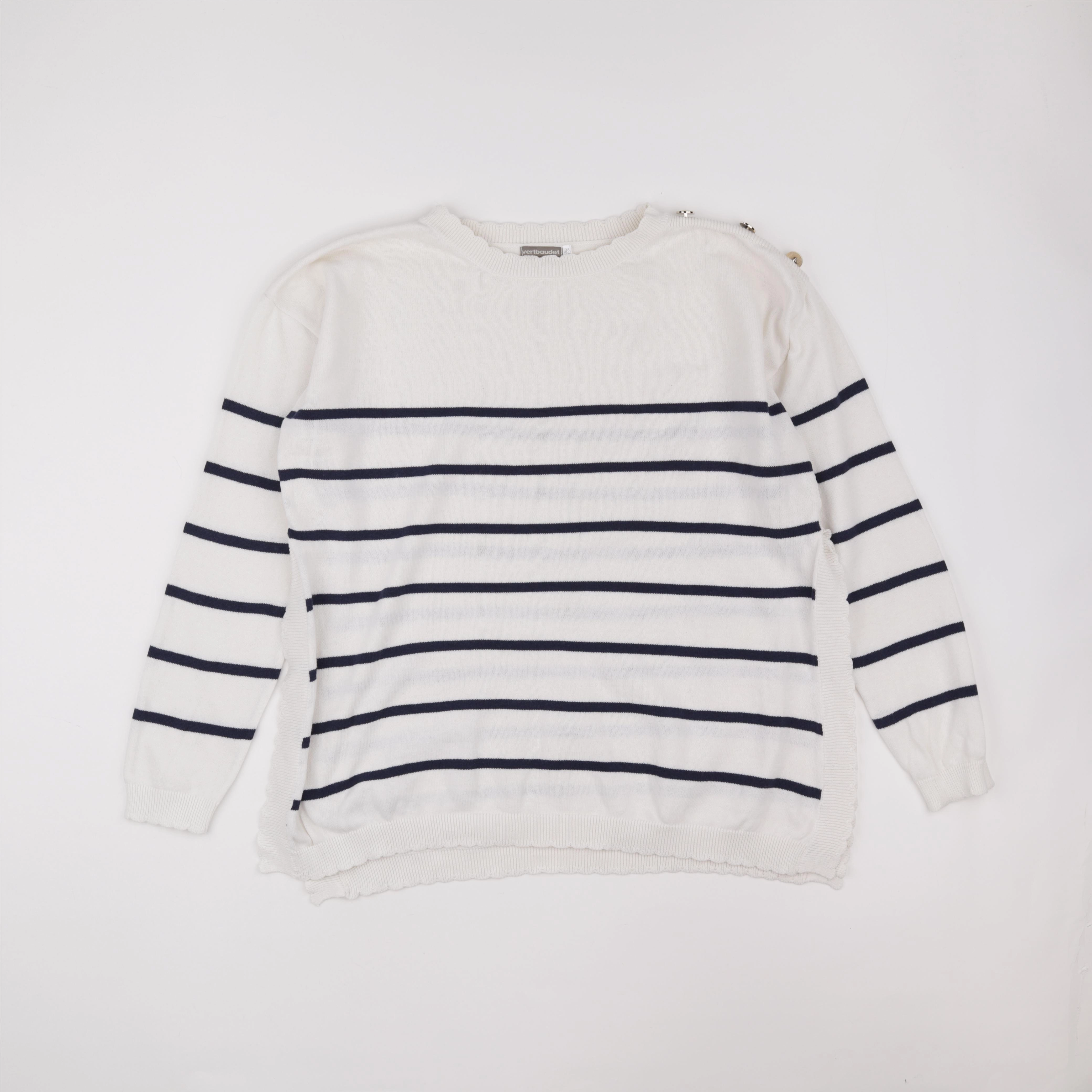 Vertbaudet - pull allaitement, grossesse blanc, bleu - 38 à 40