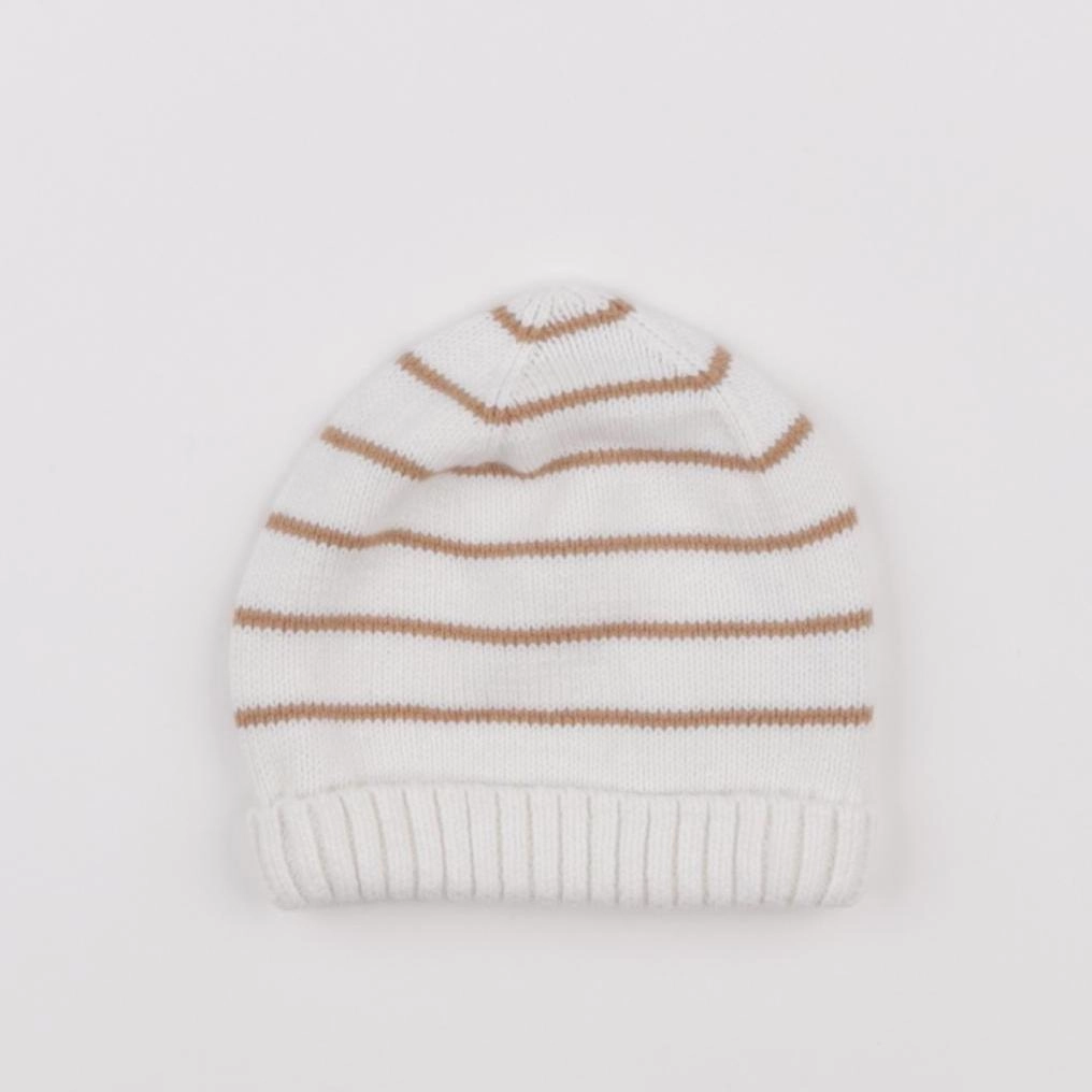 Vertbaudet - bonnet beige, marron - 3/6 mois
