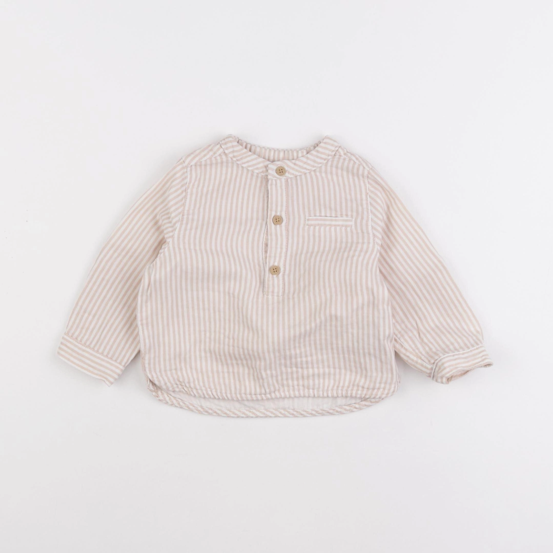 Vertbaudet - chemise beige - 12 mois