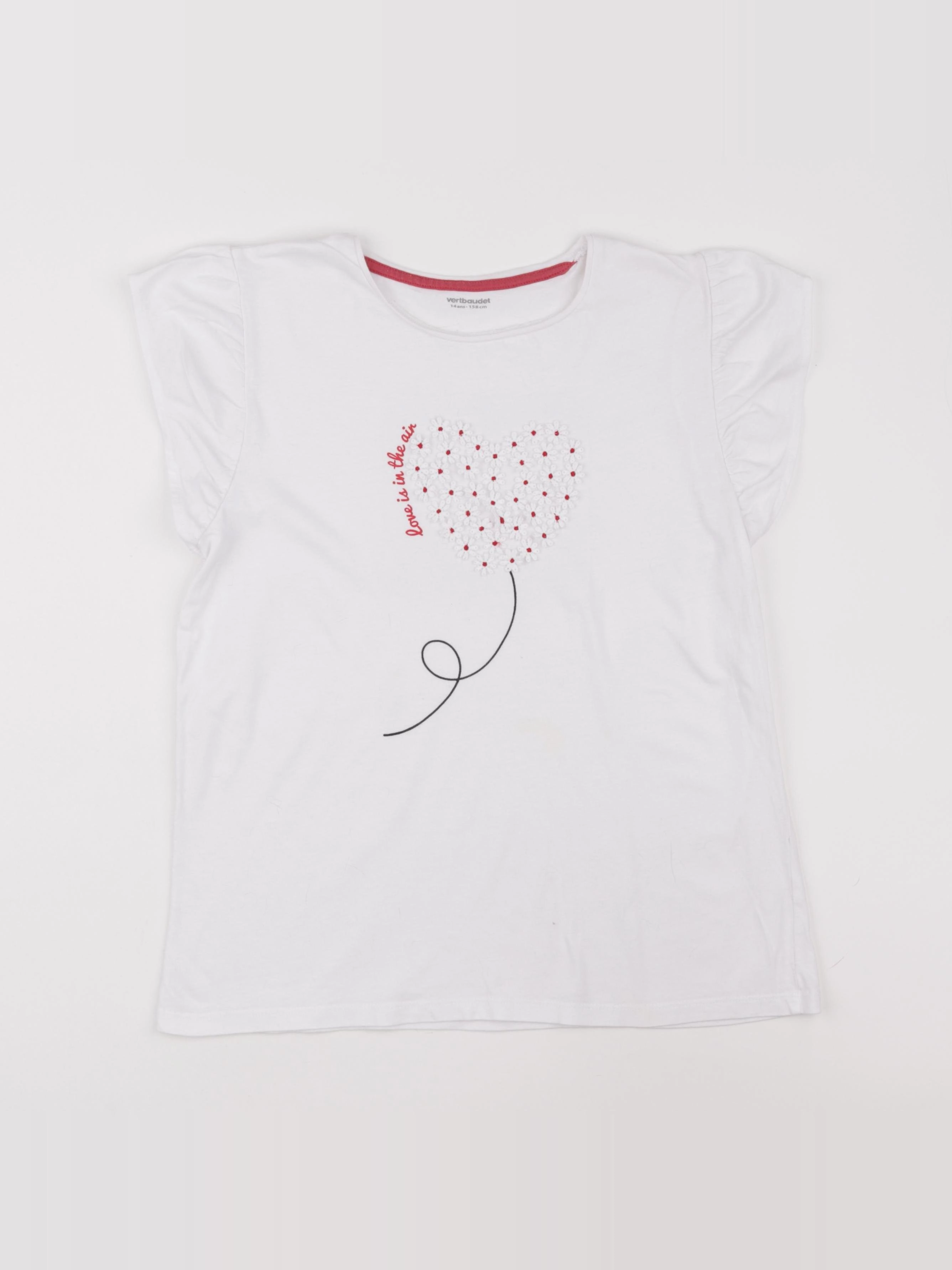 Vertbaudet - tee-shirt blanc - 14 ans