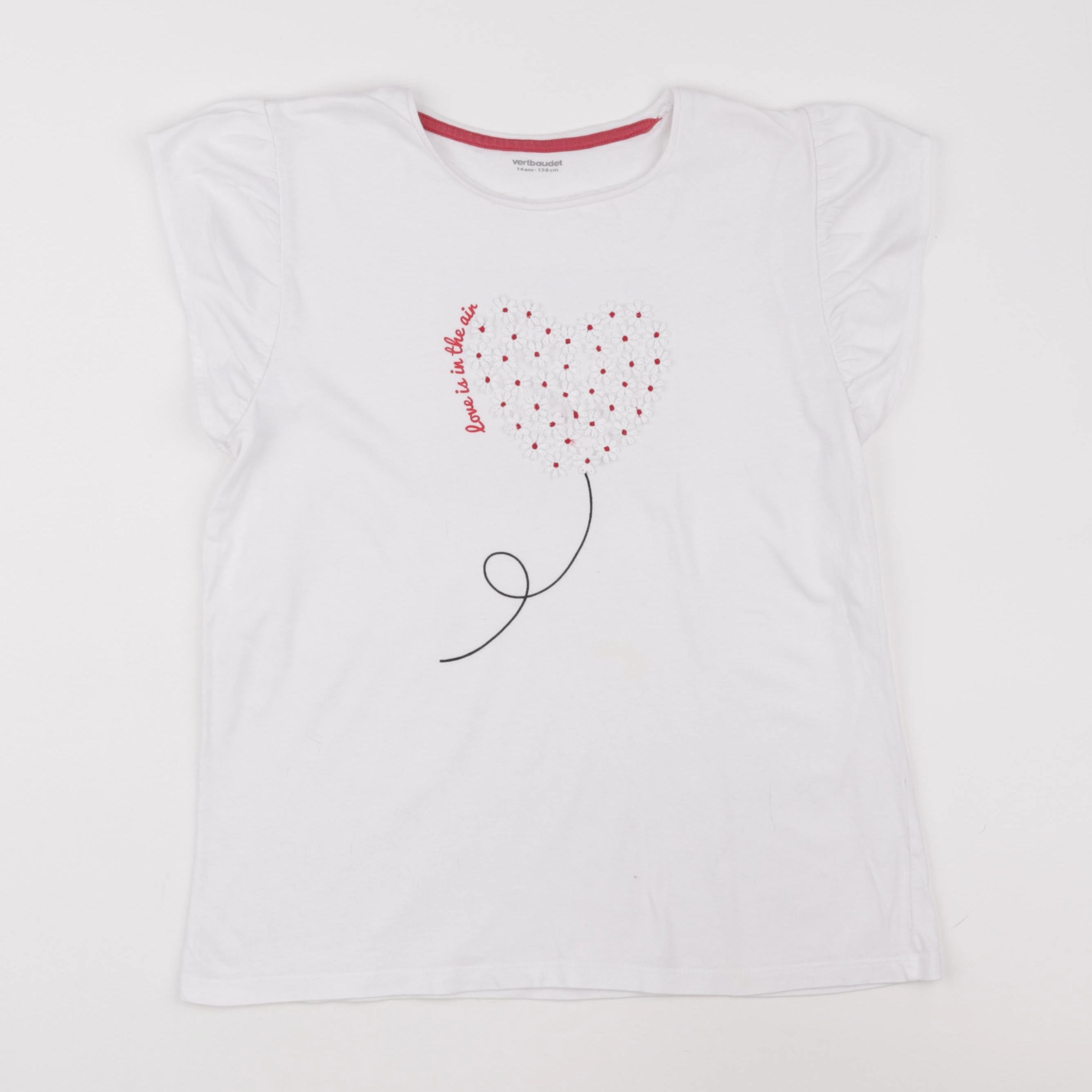 Vertbaudet - tee-shirt blanc - 14 ans